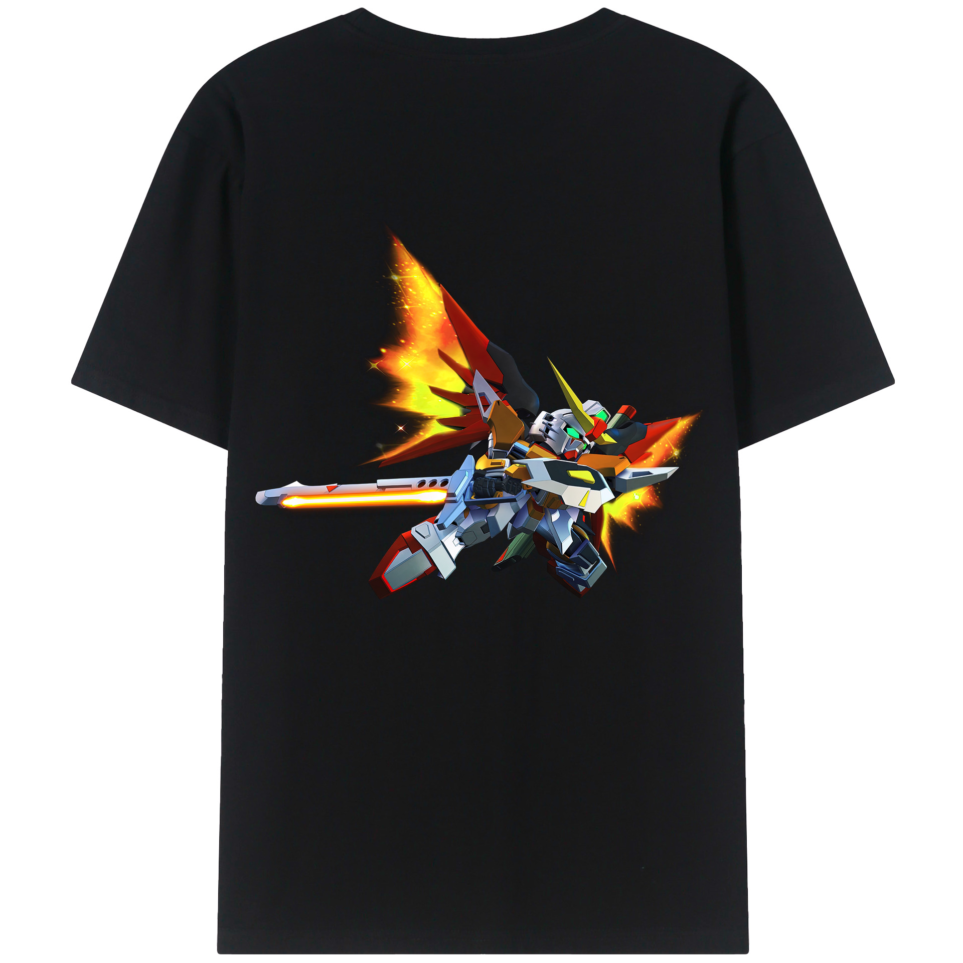 （画像用） 機動戦士ガンダム Mobile Suit Gundam 綿100％ メンズ半袖Tシャツ（バックプリント） 通気性