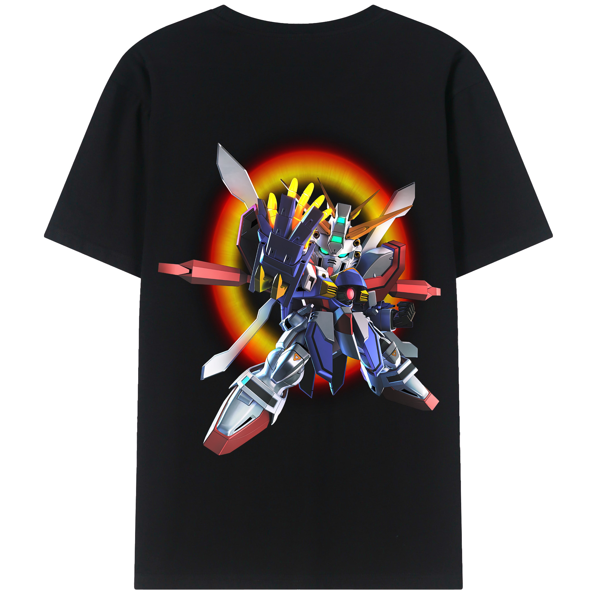 （画像用） 機動戦士ガンダム Mobile Suit Gundam 綿100％ メンズ半袖Tシャツ（バックプリント） 通気性