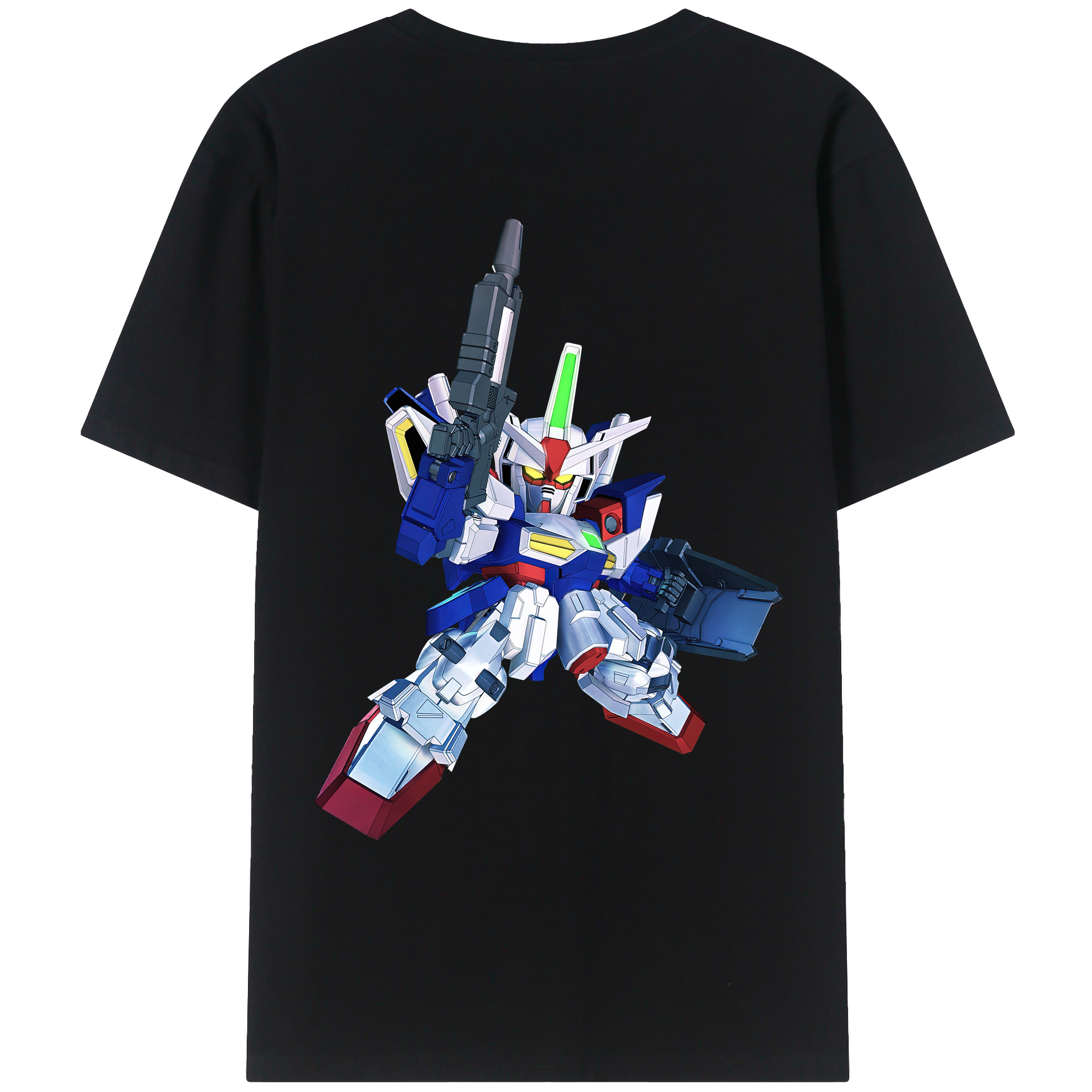 （画像用） 機動戦士ガンダム Mobile Suit Gundam 綿100％ メンズ半袖Tシャツ（バックプリント） 通気性