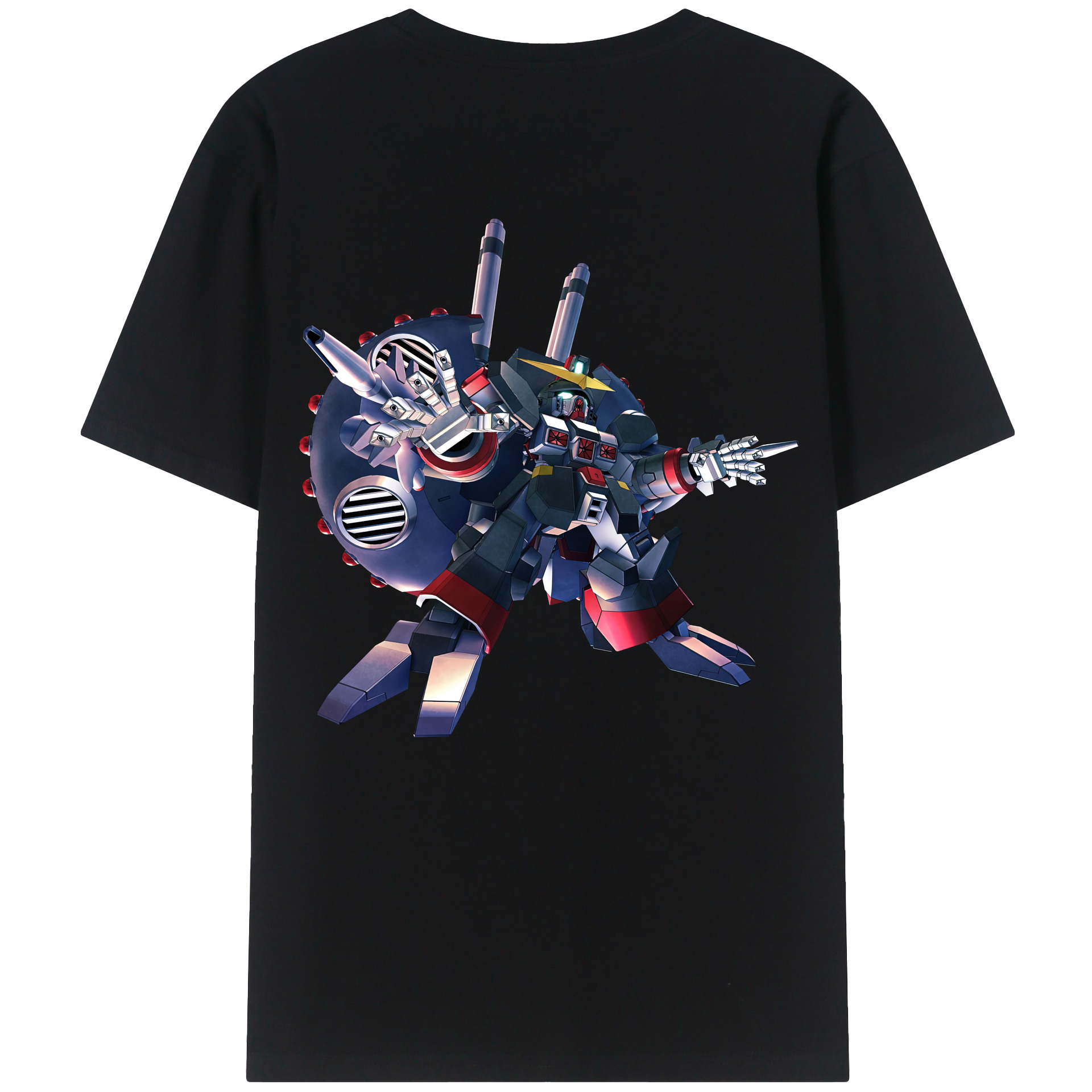 （画像用） 機動戦士ガンダム Mobile Suit Gundam 綿100％ メンズ半袖Tシャツ（バックプリント） 通気性