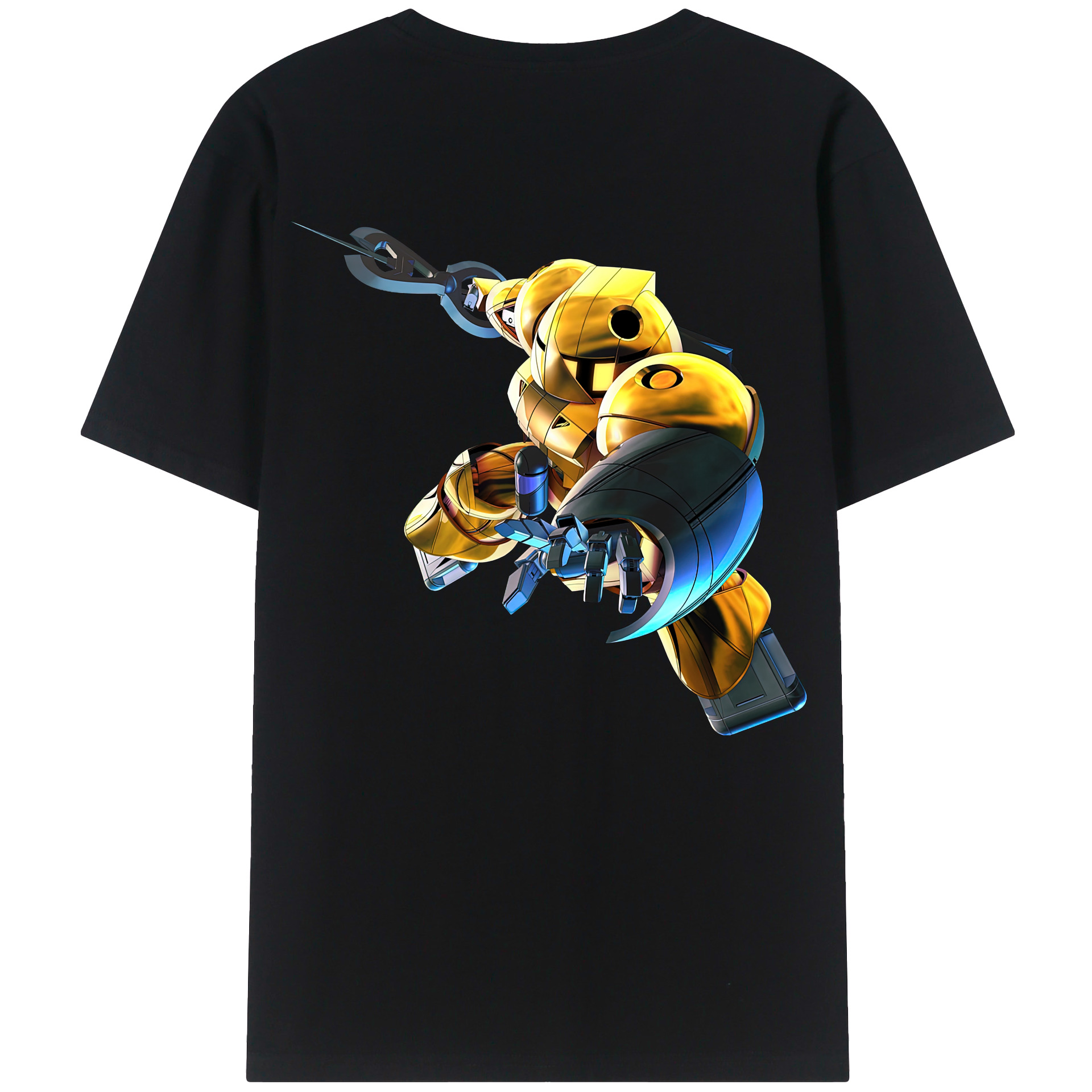 （画像用） 機動戦士ガンダム Mobile Suit Gundam 綿100％ メンズ半袖Tシャツ（バックプリント） 通気性