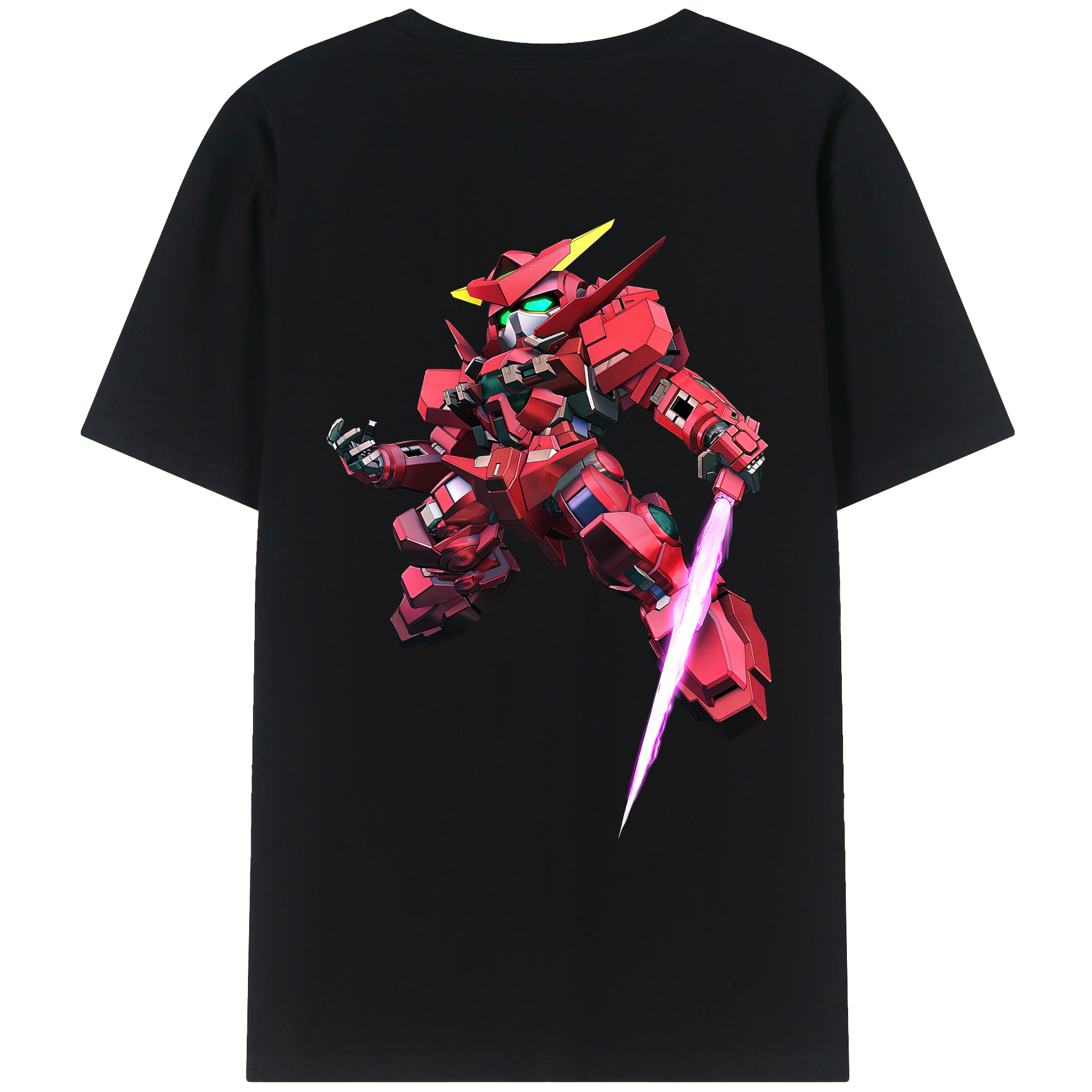 （画像用） 機動戦士ガンダム Mobile Suit Gundam 綿100％ メンズ半袖Tシャツ（バックプリント） 通気性