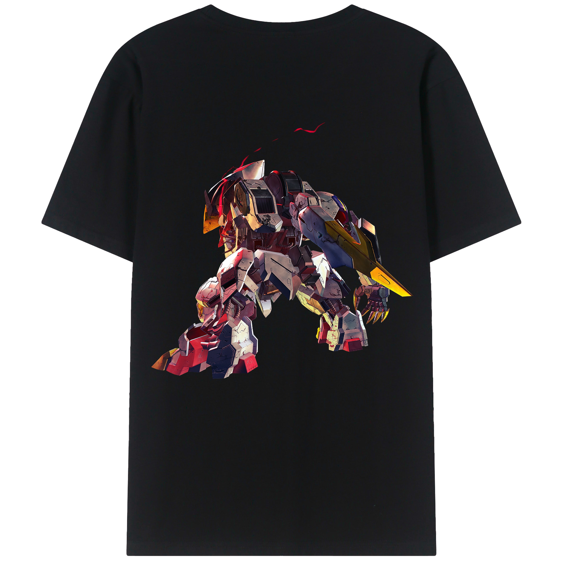 （画像用） 機動戦士ガンダム Mobile Suit Gundam 綿100％ メンズ半袖Tシャツ（バックプリント） 通気性