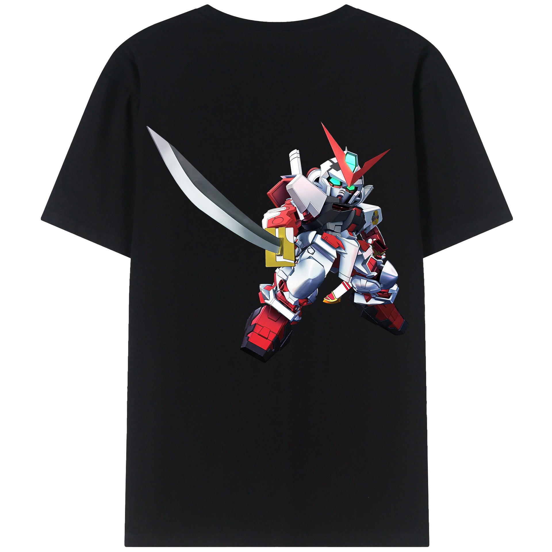 （画像用） 機動戦士ガンダム Mobile Suit Gundam 綿100％ メンズ半袖Tシャツ（バックプリント） 通気性