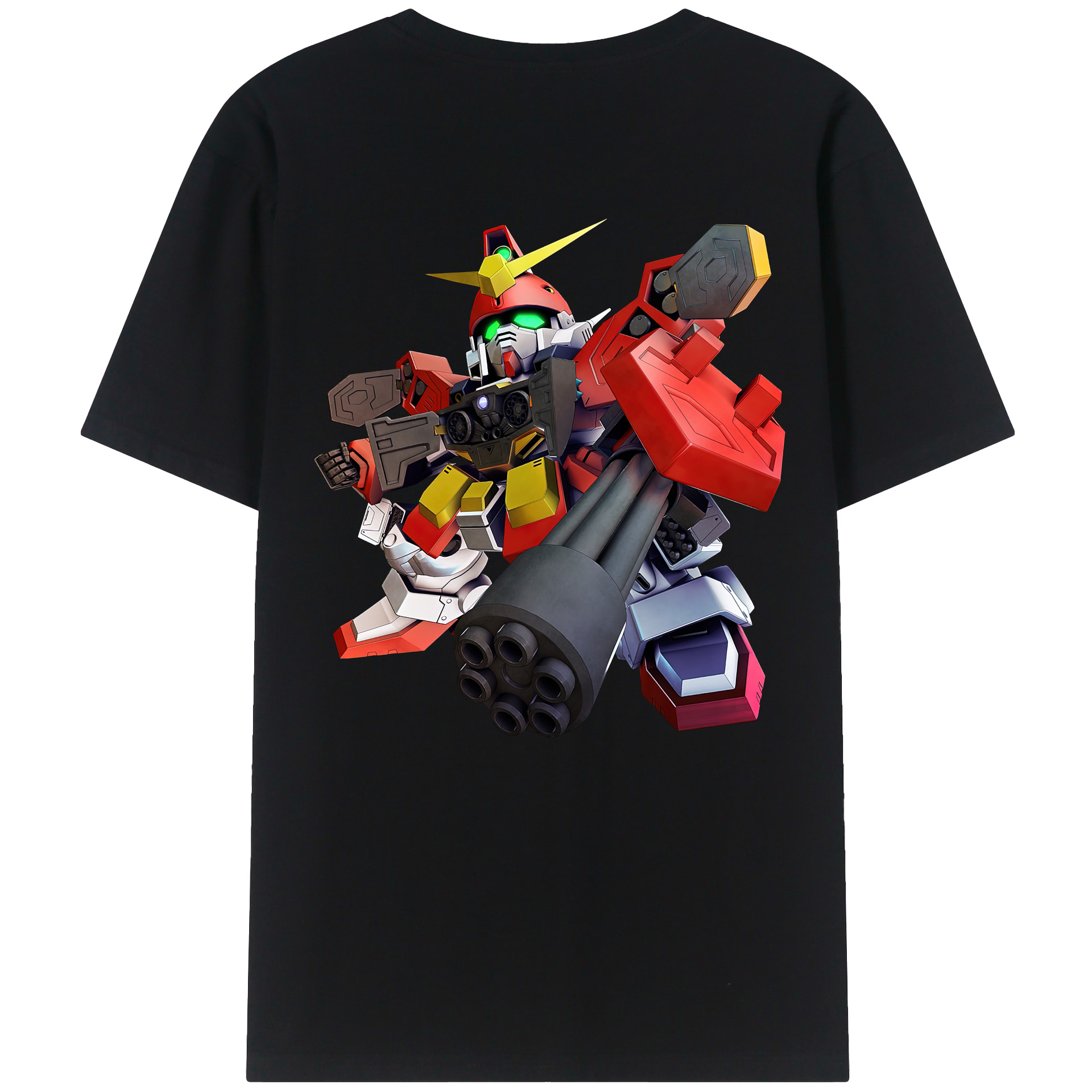 （画像用） 機動戦士ガンダム Mobile Suit Gundam 綿100％ メンズ半袖Tシャツ（バックプリント） 通気性