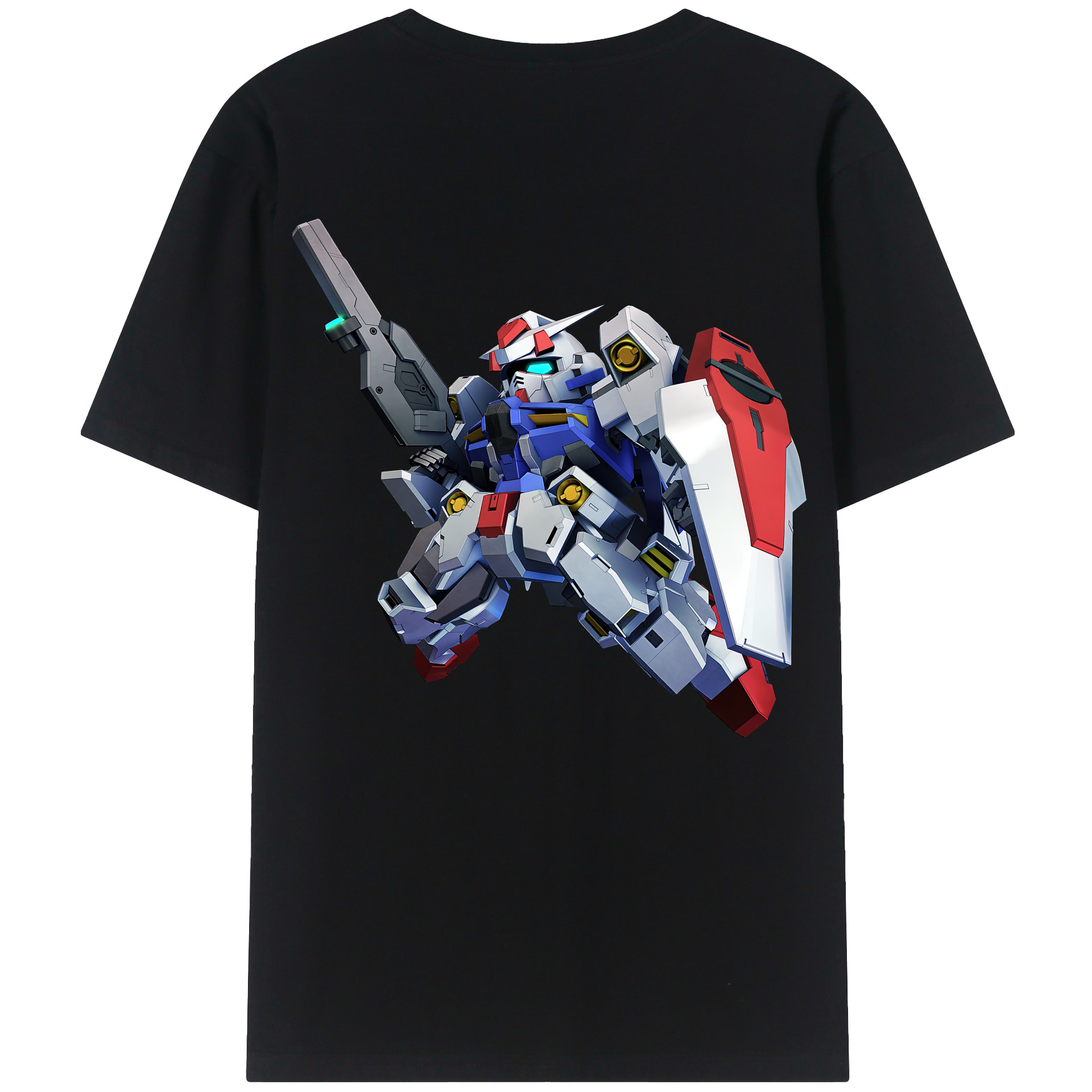 （画像用） 機動戦士ガンダム Mobile Suit Gundam 綿100％ メンズ半袖Tシャツ（バックプリント） 通気性