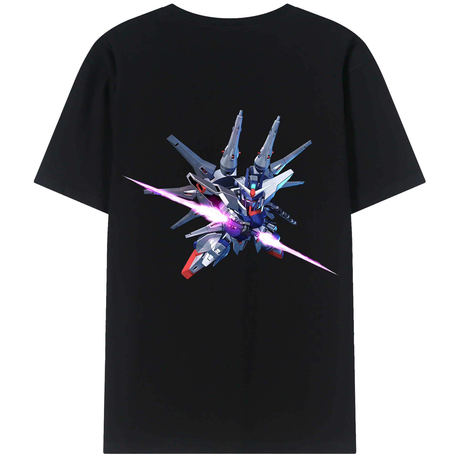 （画像用） 機動戦士ガンダム Mobile Suit Gundam 綿100％ メンズ半袖Tシャツ（バックプリント） 通気性