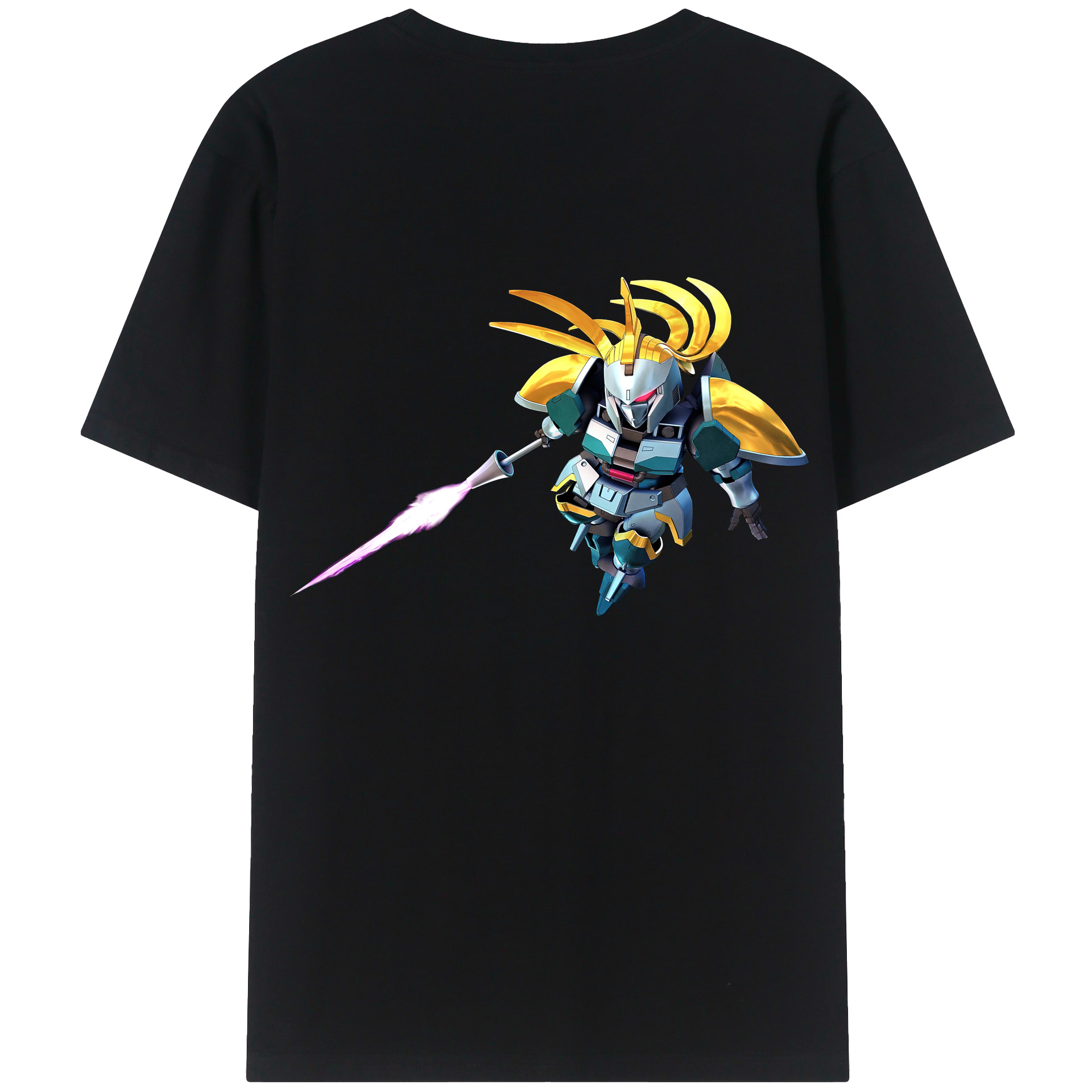 （画像用） 機動戦士ガンダム Mobile Suit Gundam 綿100％ メンズ半袖Tシャツ（バックプリント） 通気性