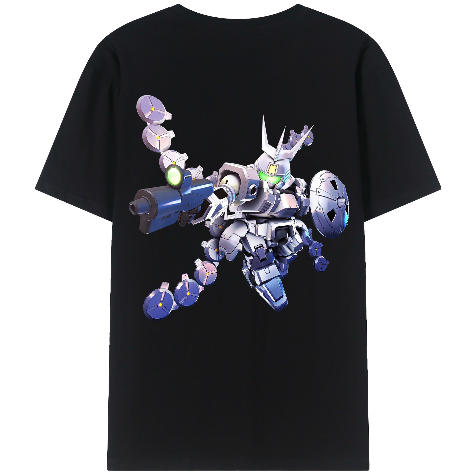 （画像用） 機動戦士ガンダム Mobile Suit Gundam 綿100％ メンズ半袖Tシャツ（バックプリント） 通気性
