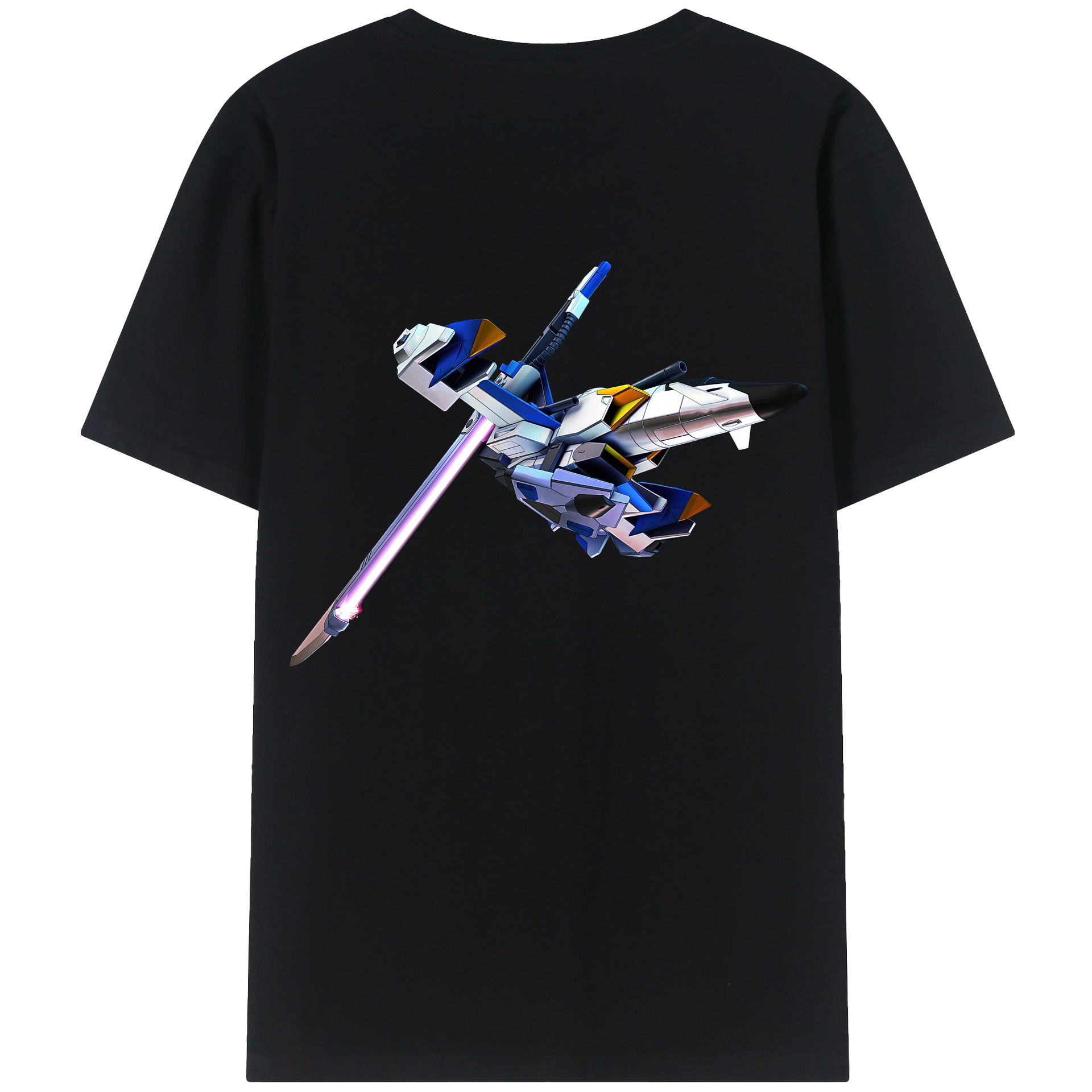 （画像用） 機動戦士ガンダム Mobile Suit Gundam 綿100％ メンズ半袖Tシャツ（バックプリント） 通気性