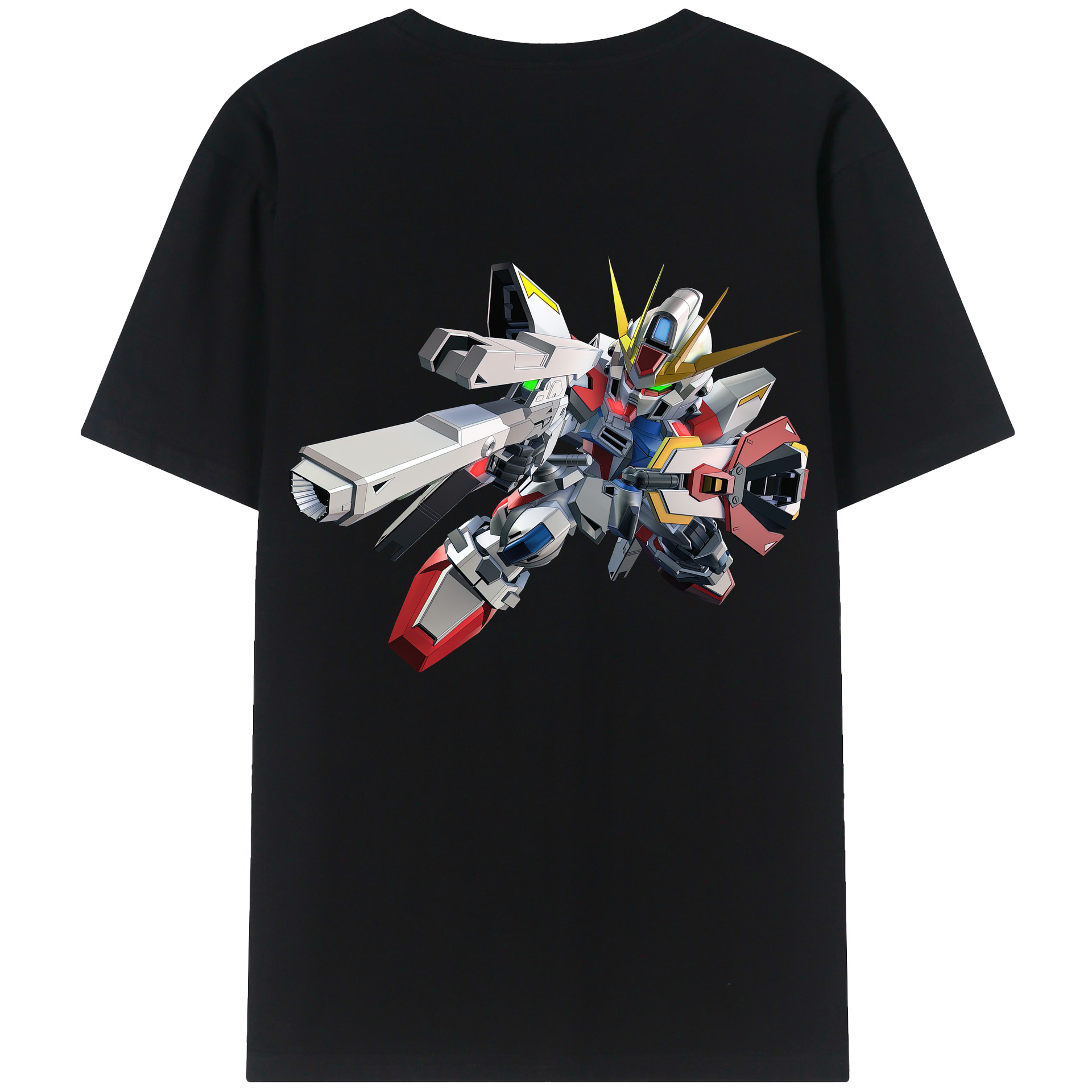 （画像用） 機動戦士ガンダム Mobile Suit Gundam 綿100％ メンズ半袖Tシャツ（バックプリント） 通気性