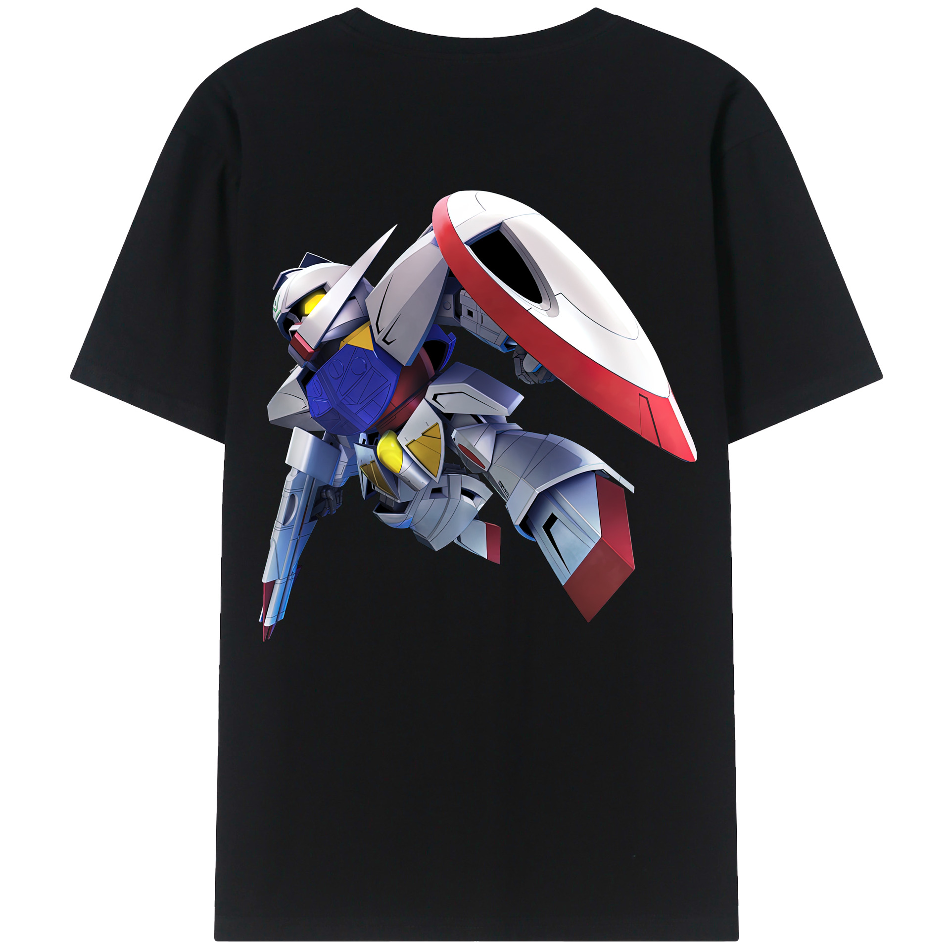 （画像用） 機動戦士ガンダム Mobile Suit Gundam 綿100％ メンズ半袖Tシャツ（バックプリント） 通気性