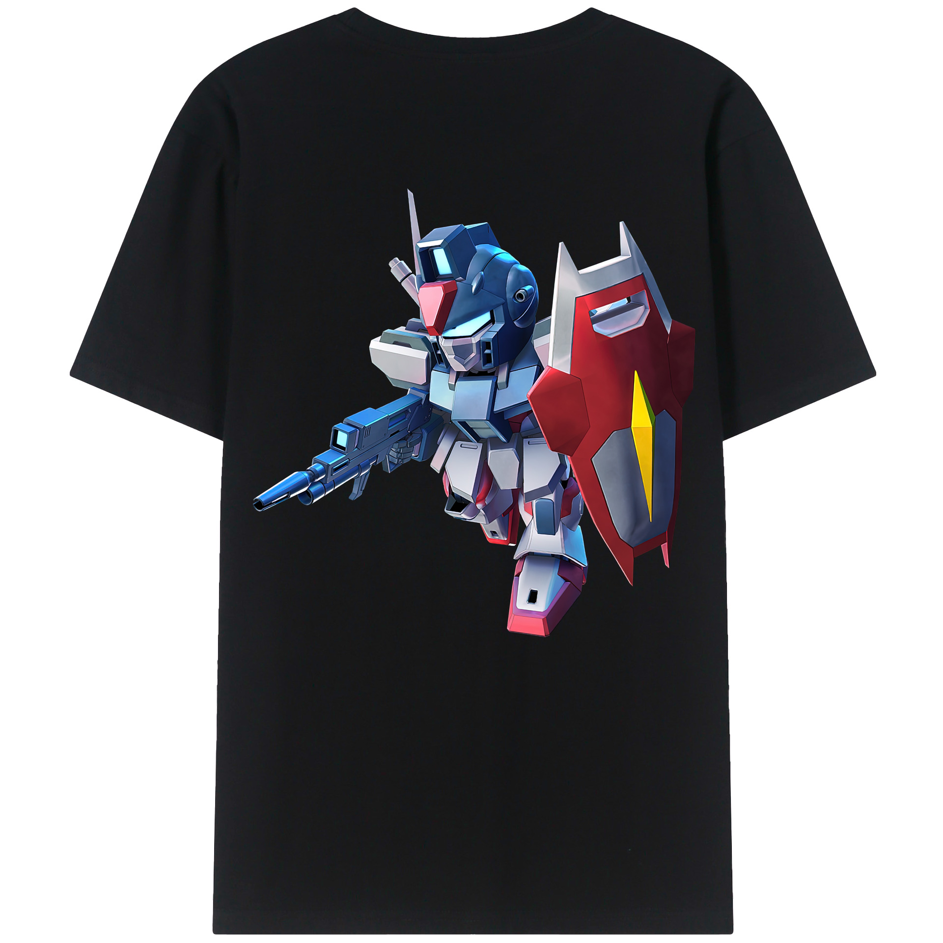 （画像用） 機動戦士ガンダム Mobile Suit Gundam 綿100％ メンズ半袖Tシャツ（バックプリント） 通気性