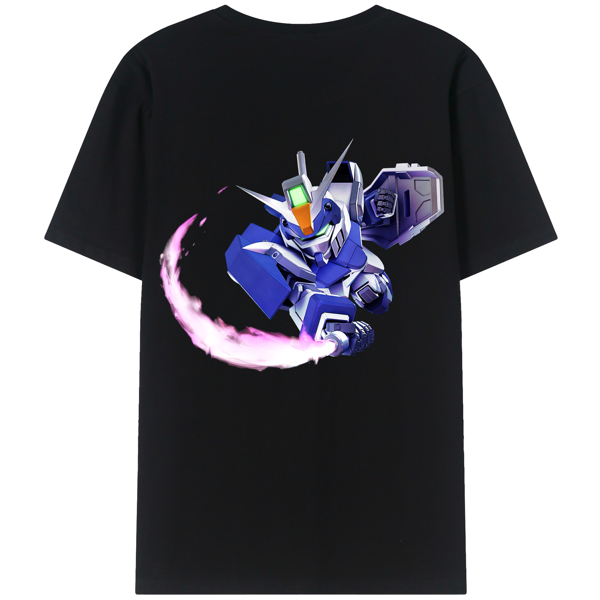 （画像用） 機動戦士ガンダム Mobile Suit Gundam 綿100％ メンズ半袖Tシャツ（バックプリント） 通気性