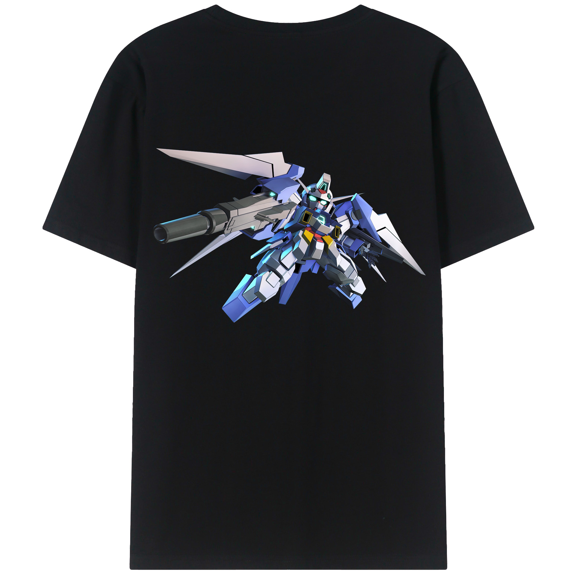 （画像用） 機動戦士ガンダム Mobile Suit Gundam 綿100％ メンズ半袖Tシャツ（バックプリント） 通気性