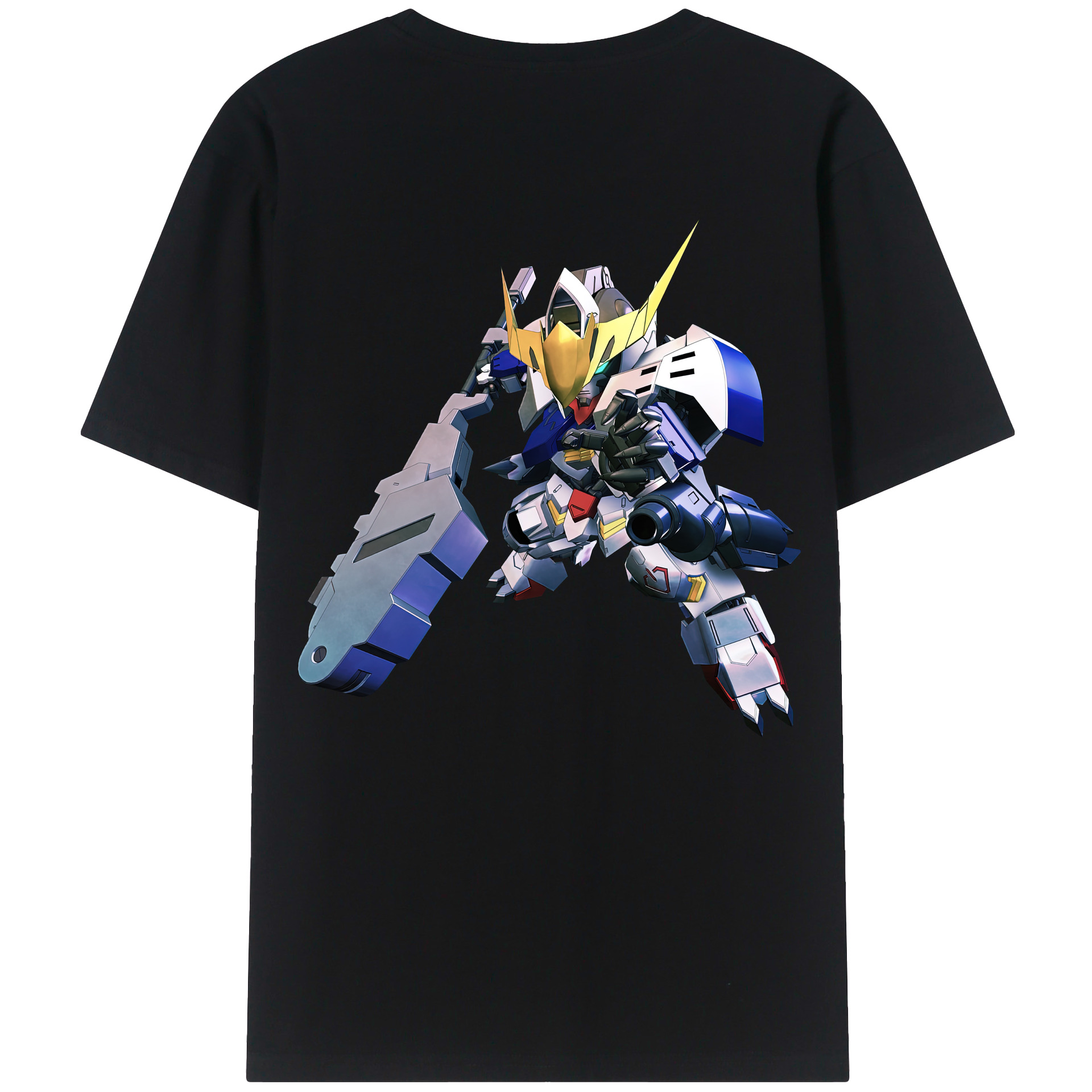 （画像用） 機動戦士ガンダム Mobile Suit Gundam 綿100％ メンズ半袖Tシャツ（バックプリント） 通気性