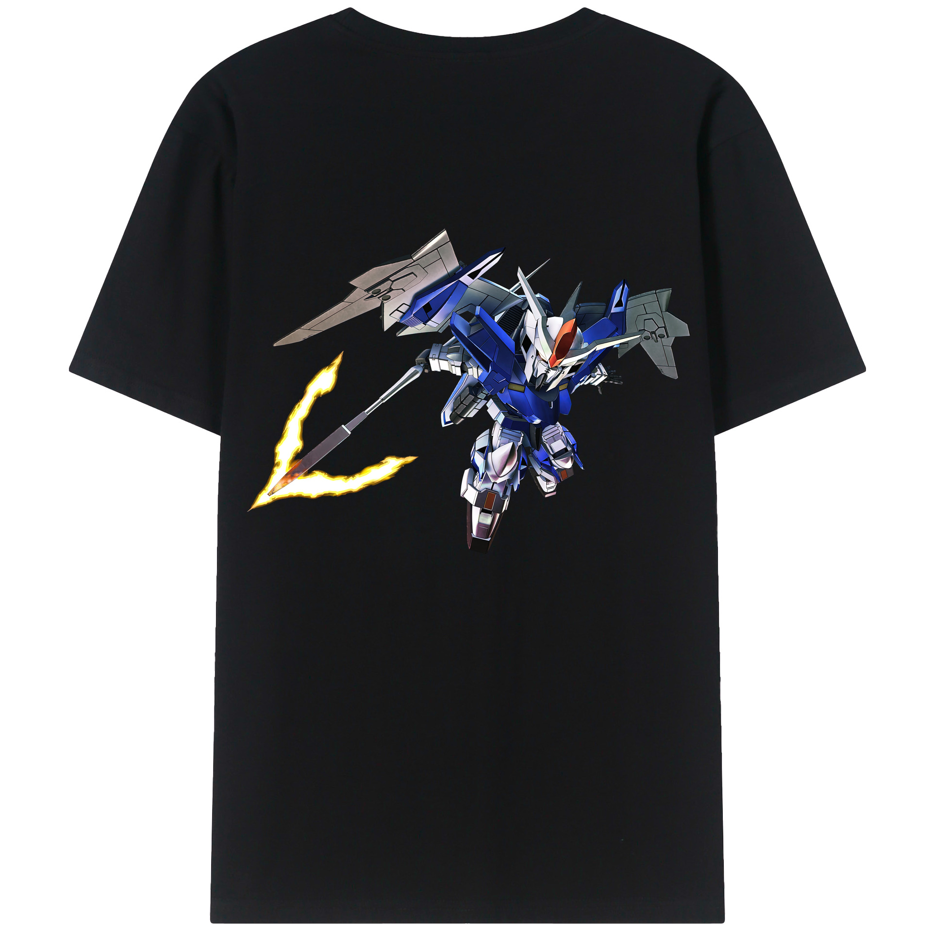 （画像用） 機動戦士ガンダム Mobile Suit Gundam 綿100％ メンズ半袖Tシャツ（バックプリント） 通気性
