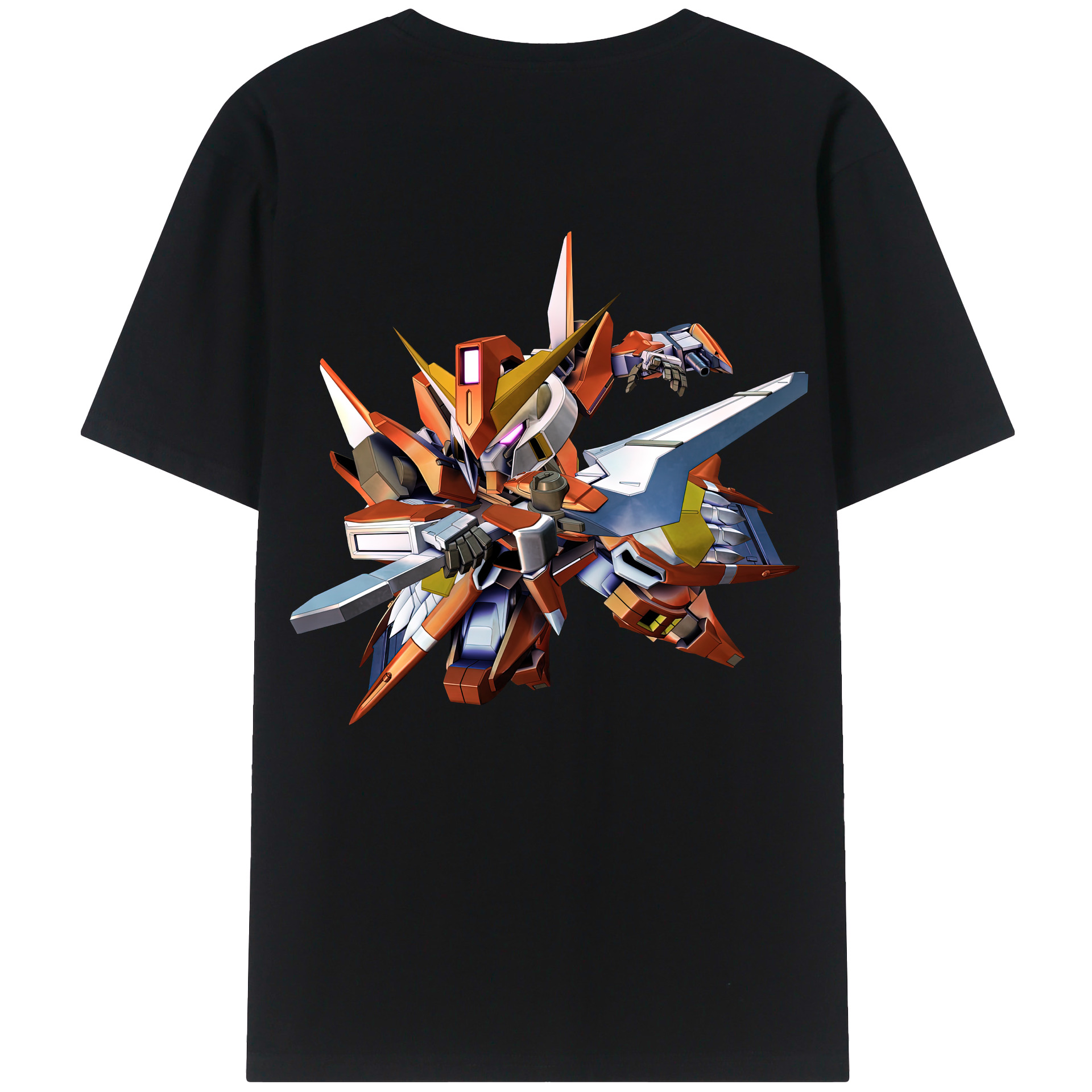 （画像用） 機動戦士ガンダム Mobile Suit Gundam 綿100％ メンズ半袖Tシャツ（バックプリント） 通気性