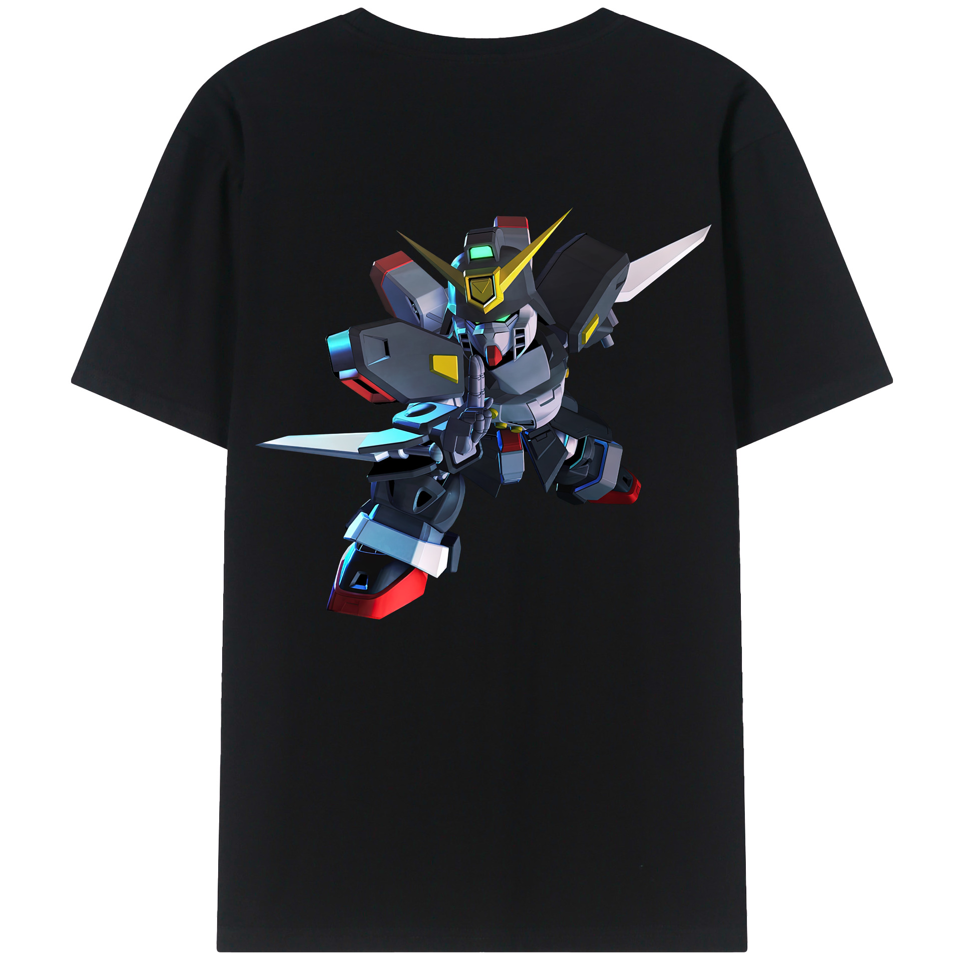 （画像用） 機動戦士ガンダム Mobile Suit Gundam 綿100％ メンズ半袖Tシャツ（バックプリント） 通気性