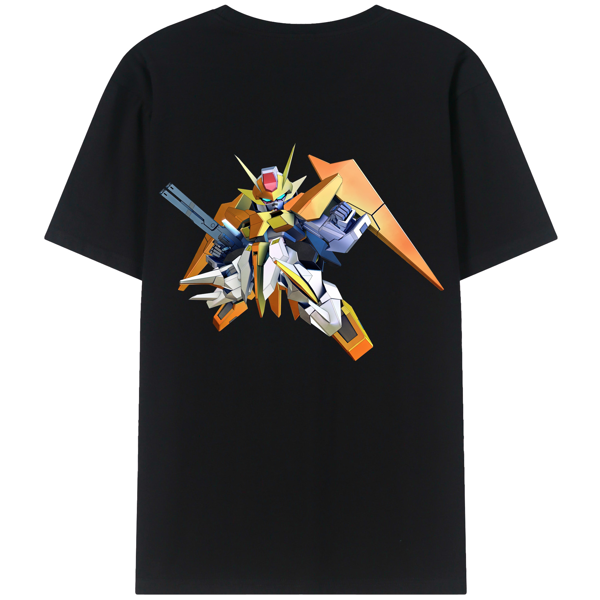 （画像用） 機動戦士ガンダム Mobile Suit Gundam 綿100％ メンズ半袖Tシャツ（バックプリント） 通気性