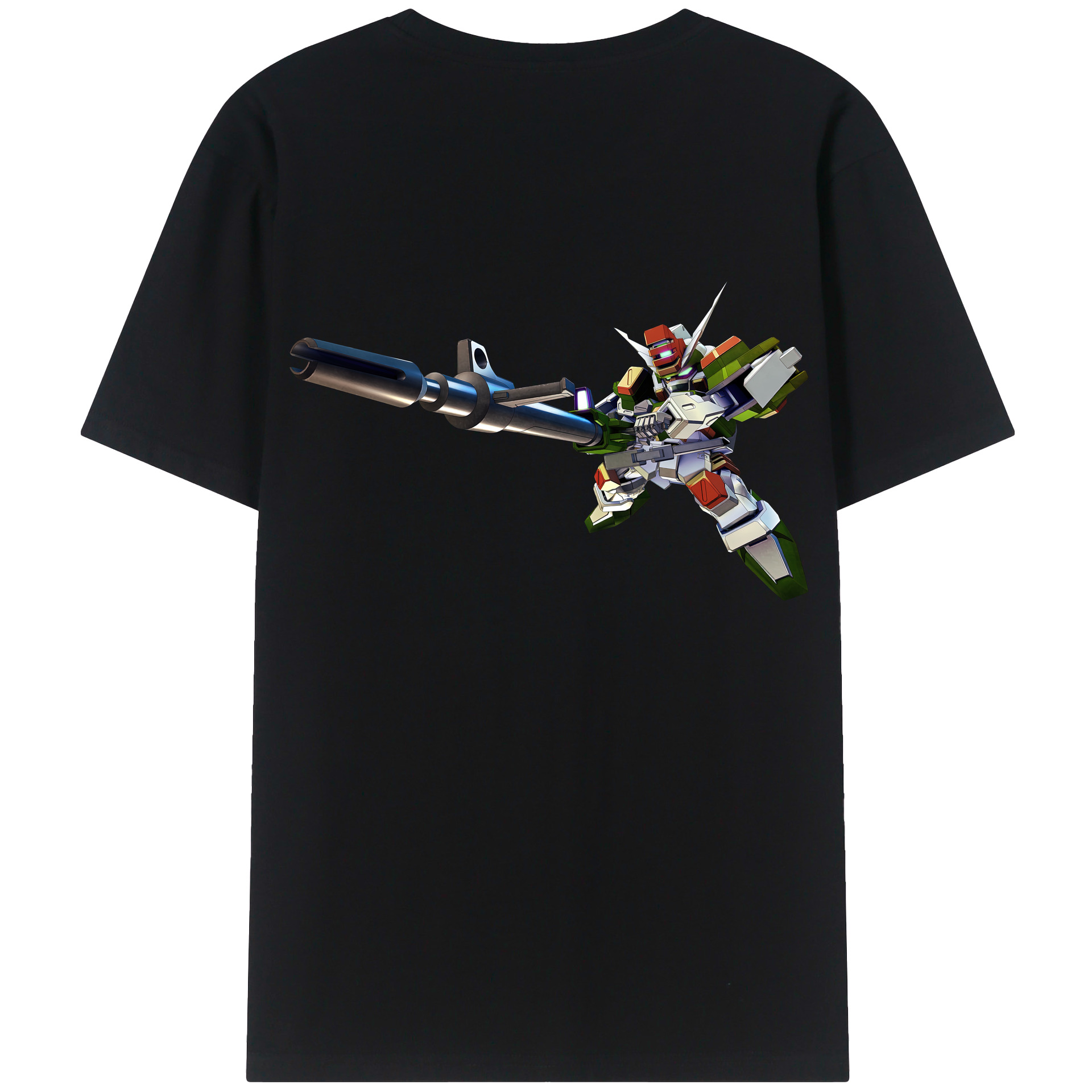 （画像用） 機動戦士ガンダム Mobile Suit Gundam 綿100％ メンズ半袖Tシャツ（バックプリント） 通気性