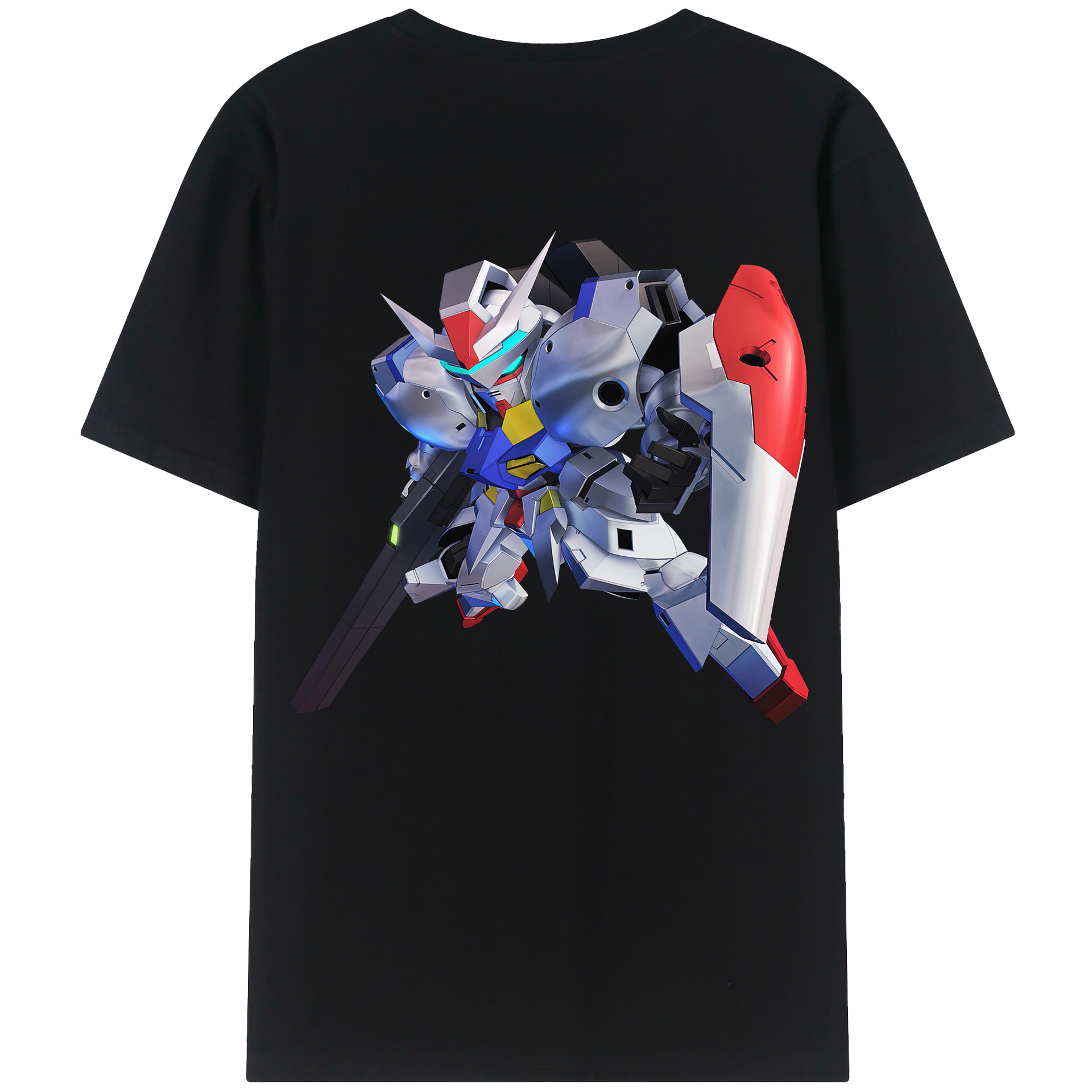 （画像用） 機動戦士ガンダム Mobile Suit Gundam 綿100％ メンズ半袖Tシャツ（バックプリント） 通気性