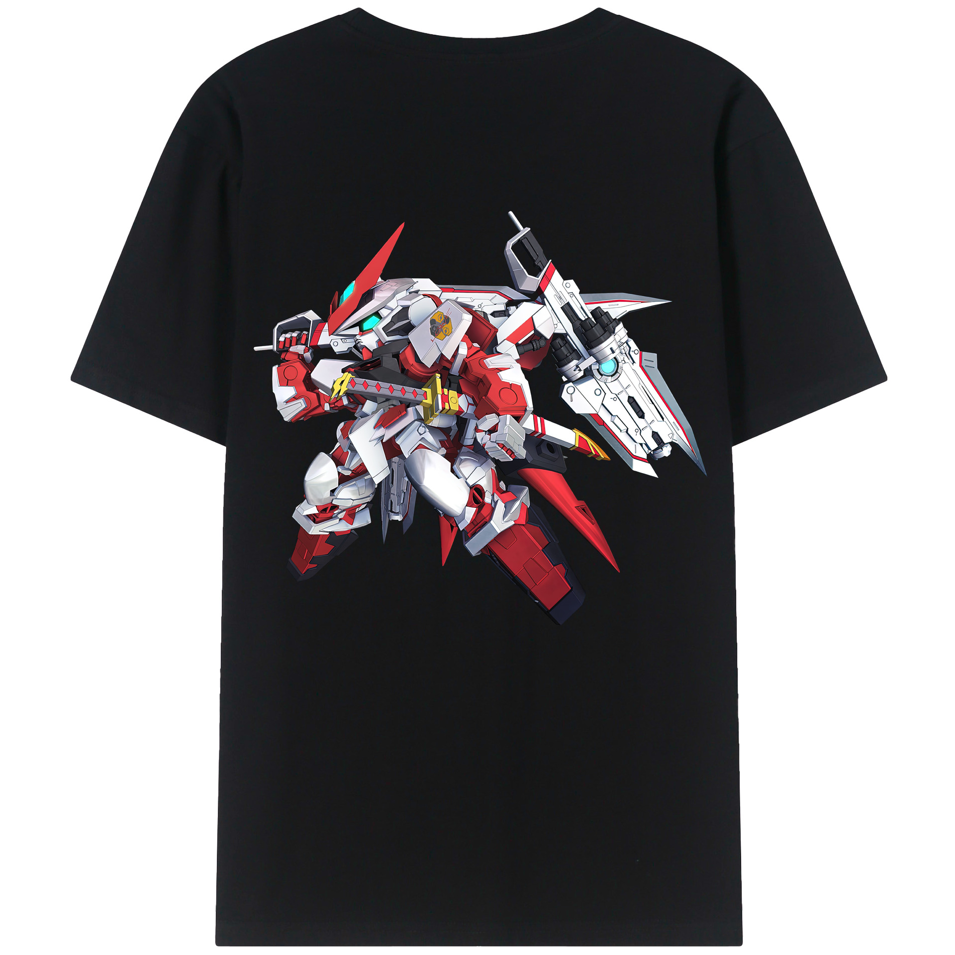 （画像用） 機動戦士ガンダム Mobile Suit Gundam 綿100％ メンズ半袖Tシャツ（バックプリント） 通気性
