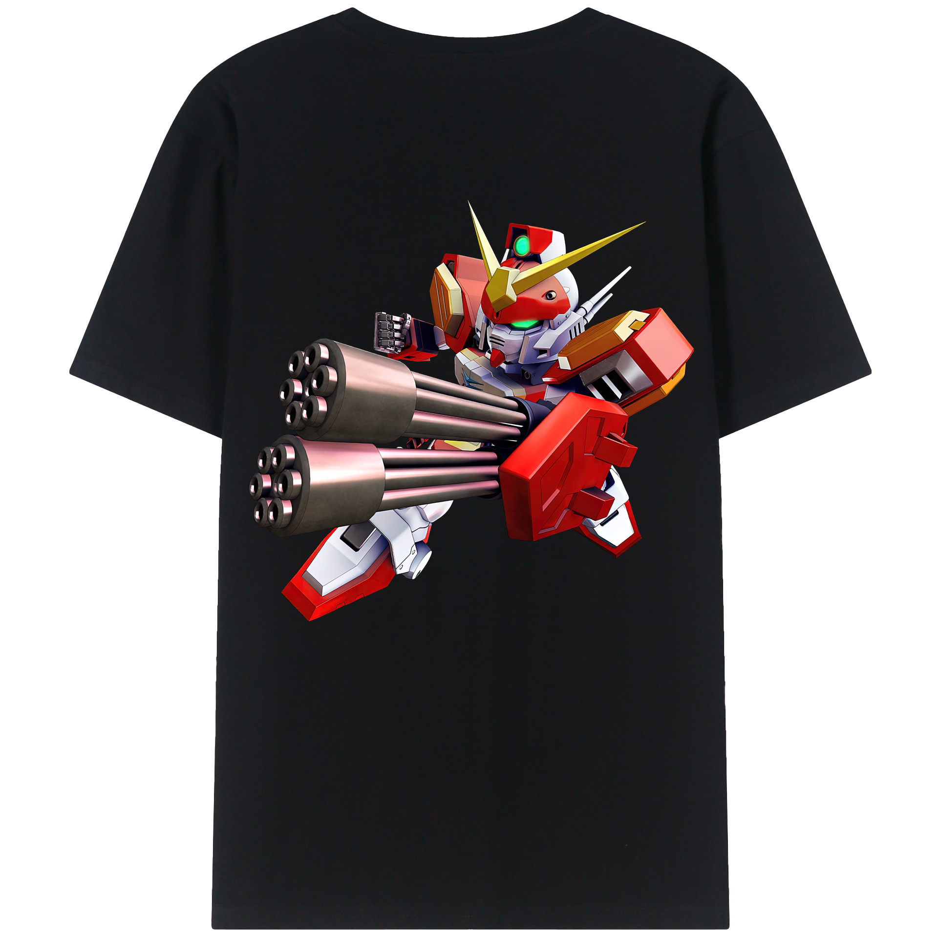 （画像用） 機動戦士ガンダム Mobile Suit Gundam 綿100％ メンズ半袖Tシャツ（バックプリント） 通気性