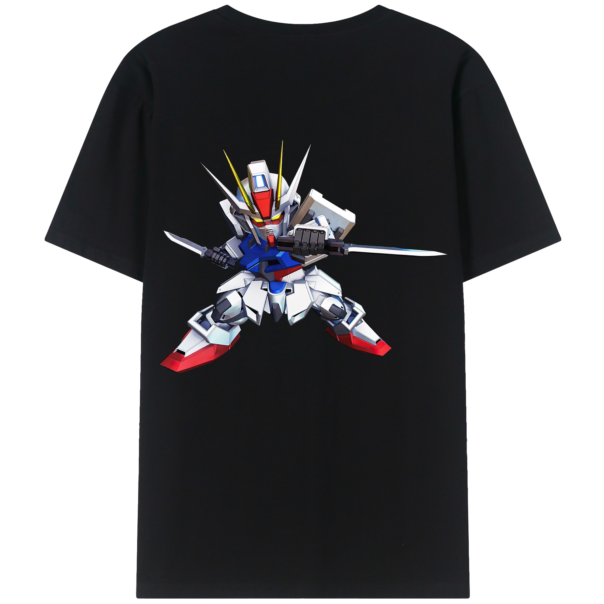 （画像用） 機動戦士ガンダム Mobile Suit Gundam 綿100％ メンズ半袖Tシャツ（バックプリント） 通気性