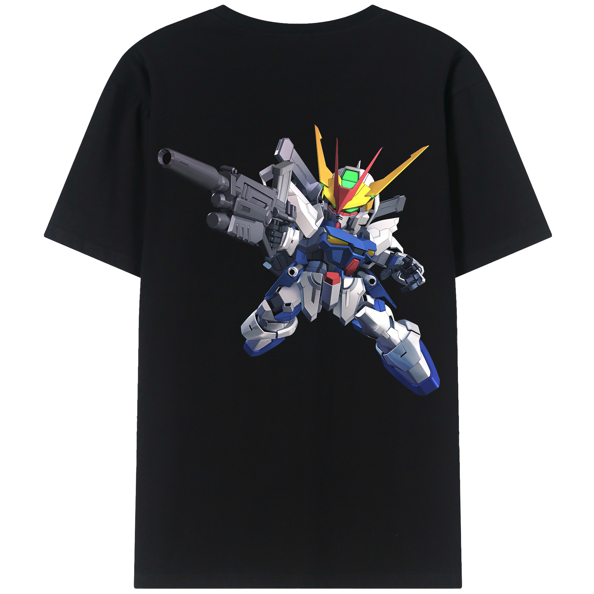 （画像用） 機動戦士ガンダム Mobile Suit Gundam 綿100％ メンズ半袖Tシャツ（バックプリント） 通気性