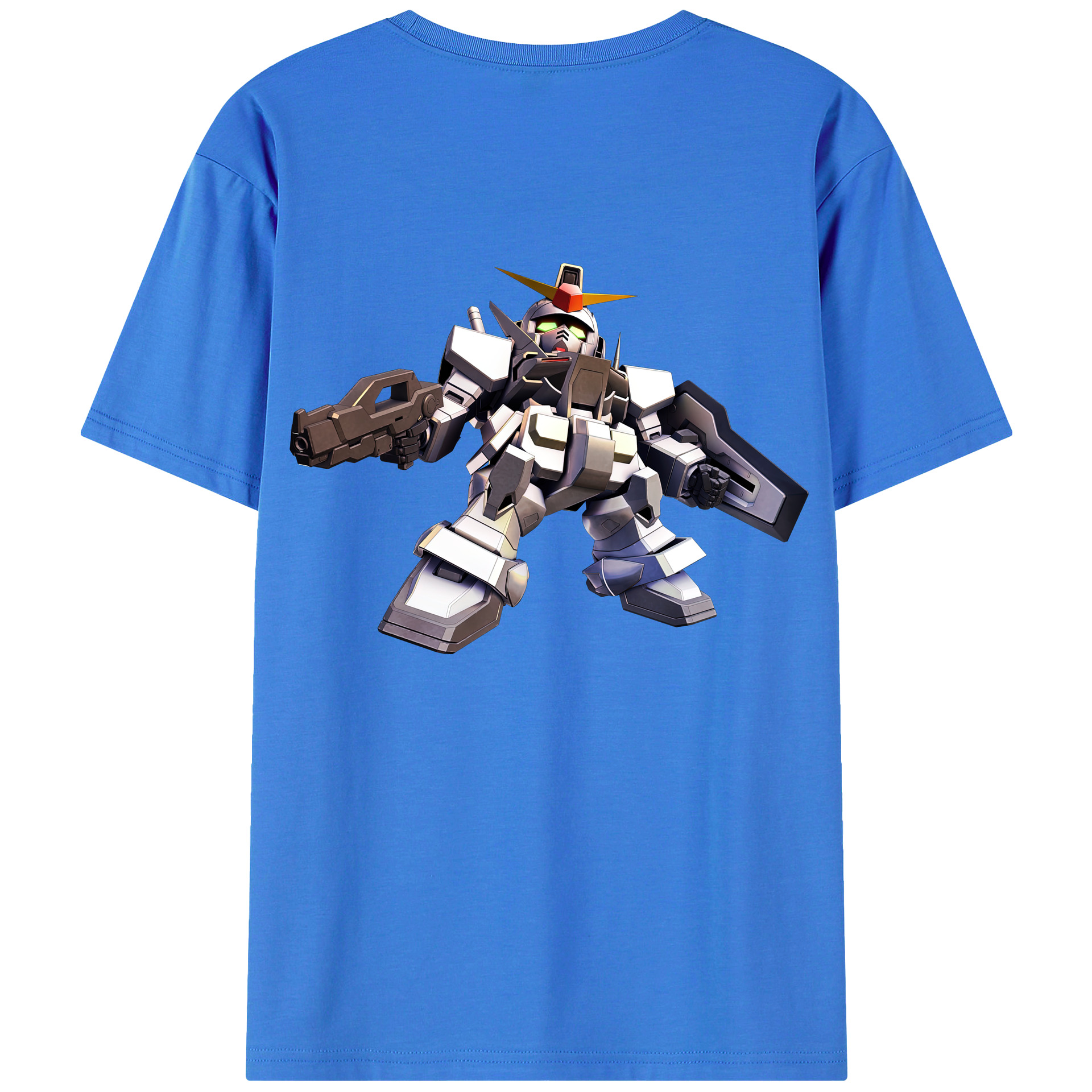 （画像用） 機動戦士ガンダム Mobile Suit Gundam 綿100％ メンズ半袖Tシャツ（バックプリント） 通気性