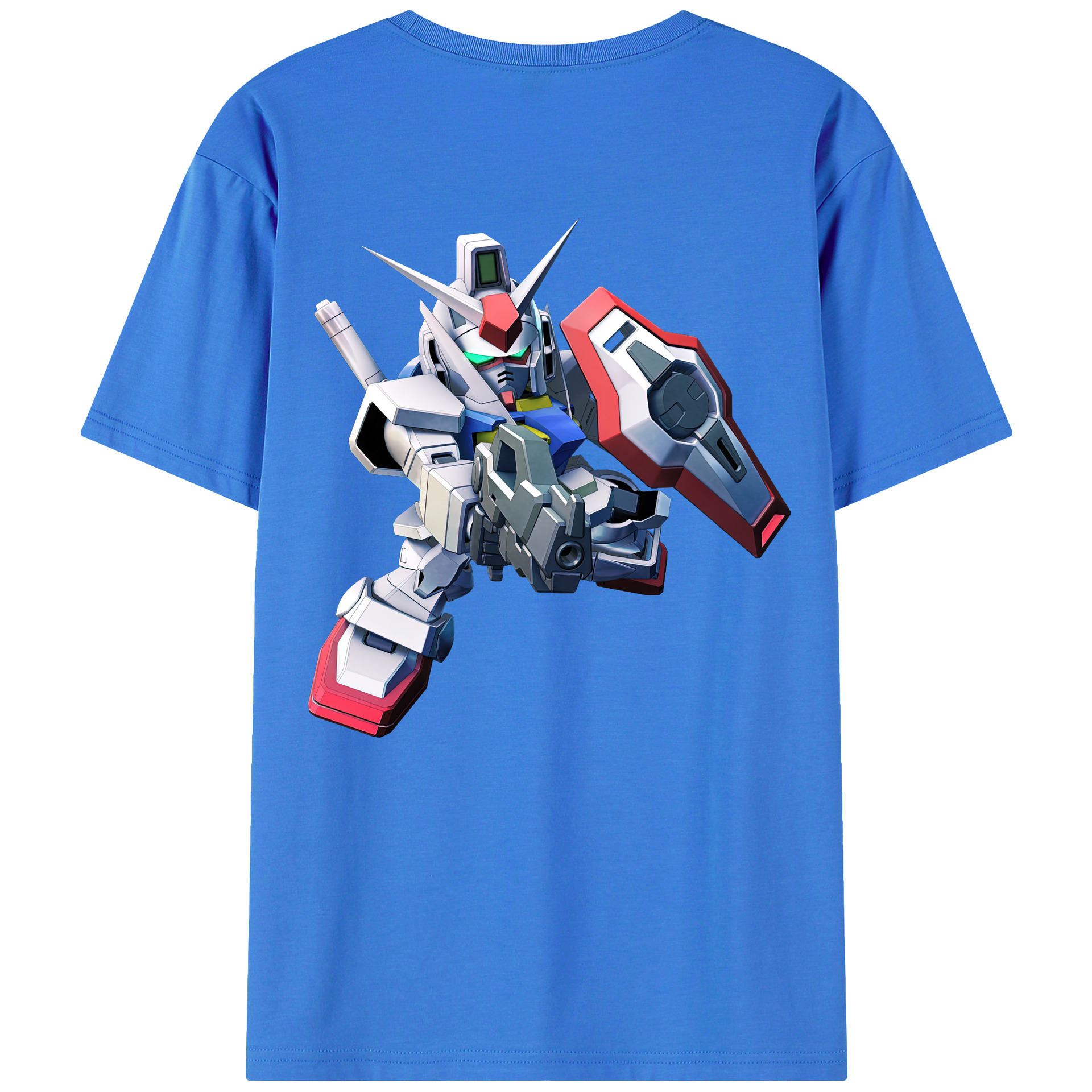 （画像用） 機動戦士ガンダム Mobile Suit Gundam 綿100％ メンズ半袖Tシャツ（バックプリント） 通気性