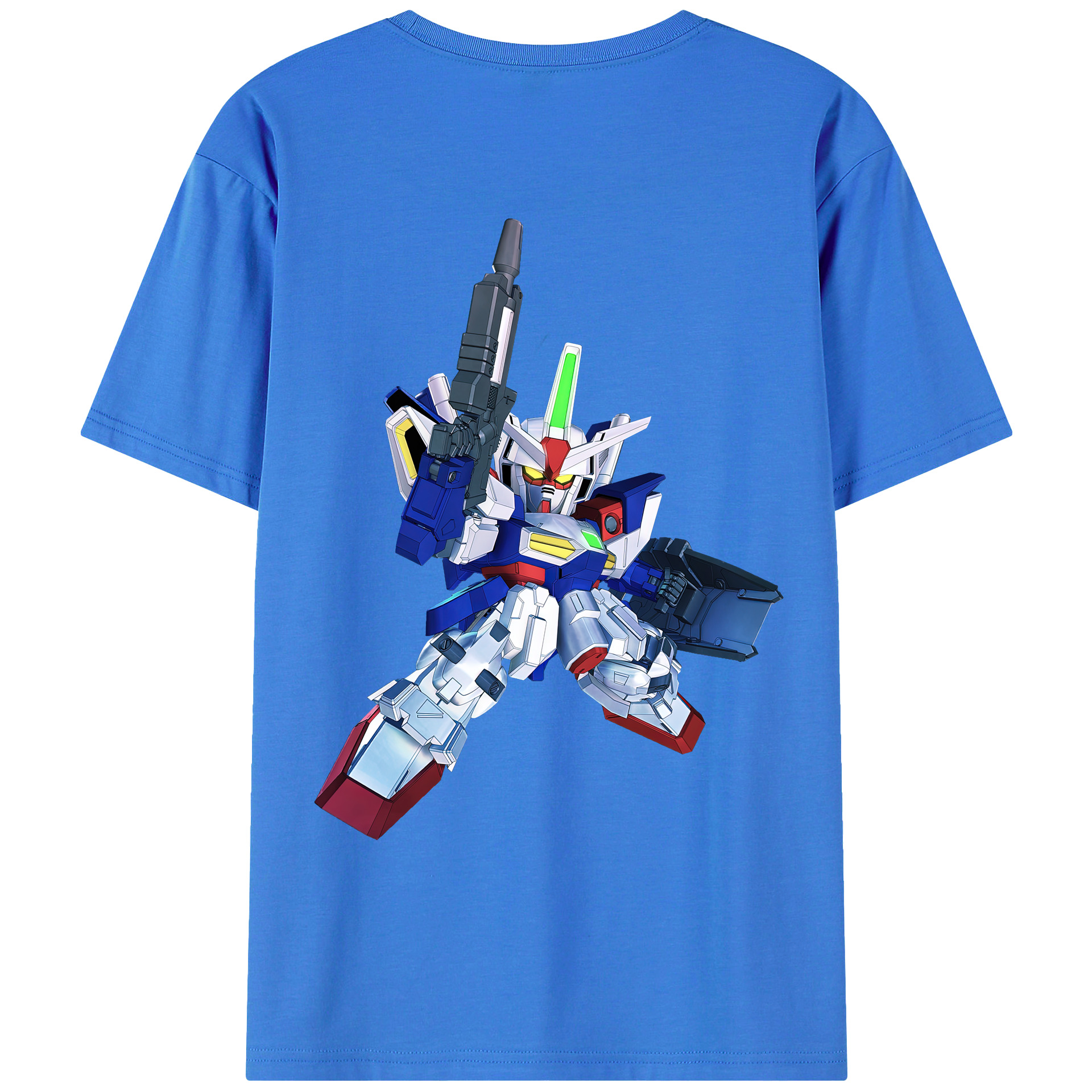 （画像用） 機動戦士ガンダム Mobile Suit Gundam 綿100％ メンズ半袖Tシャツ（バックプリント） 通気性