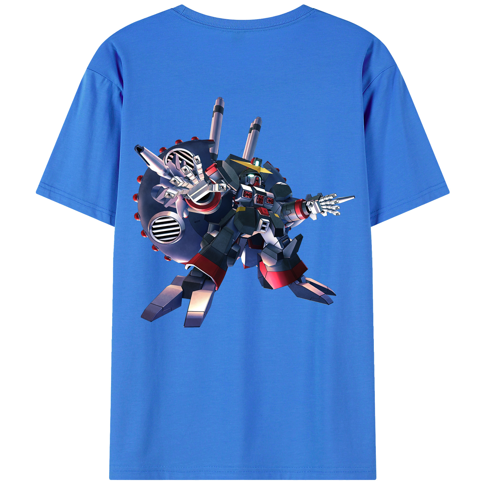（画像用） 機動戦士ガンダム Mobile Suit Gundam 綿100％ メンズ半袖Tシャツ（バックプリント） 通気性