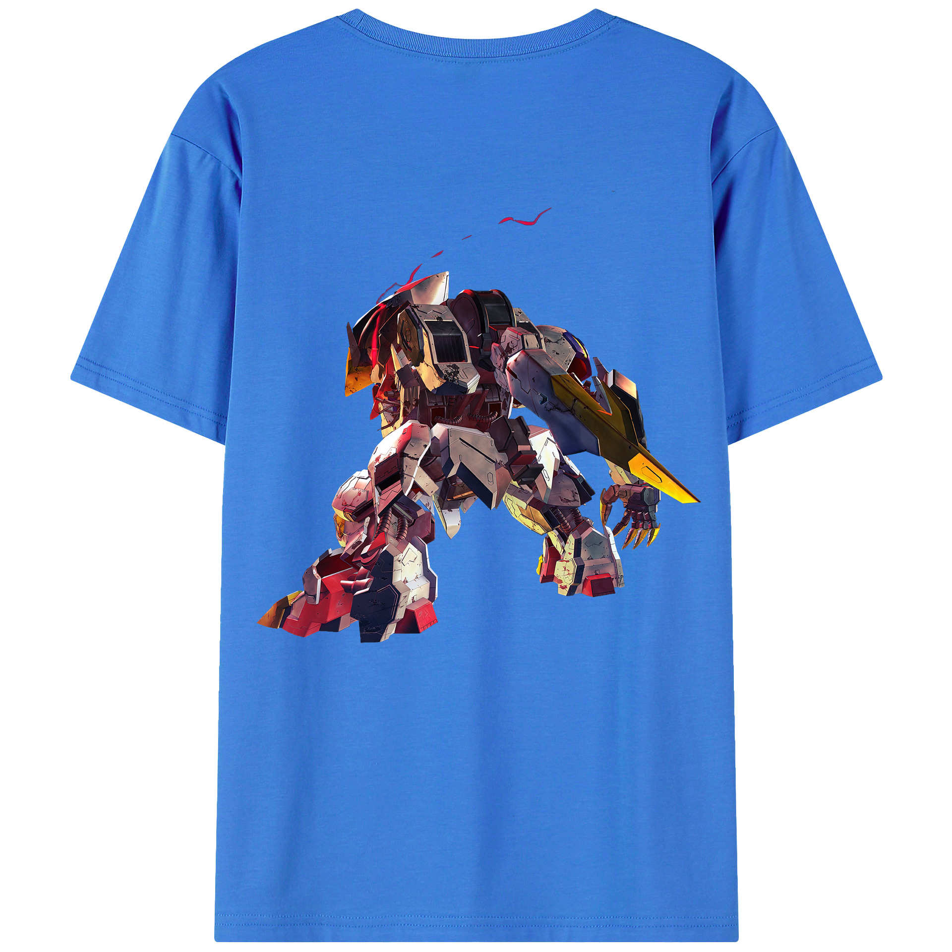 （画像用） 機動戦士ガンダム Mobile Suit Gundam 綿100％ メンズ半袖Tシャツ（バックプリント） 通気性