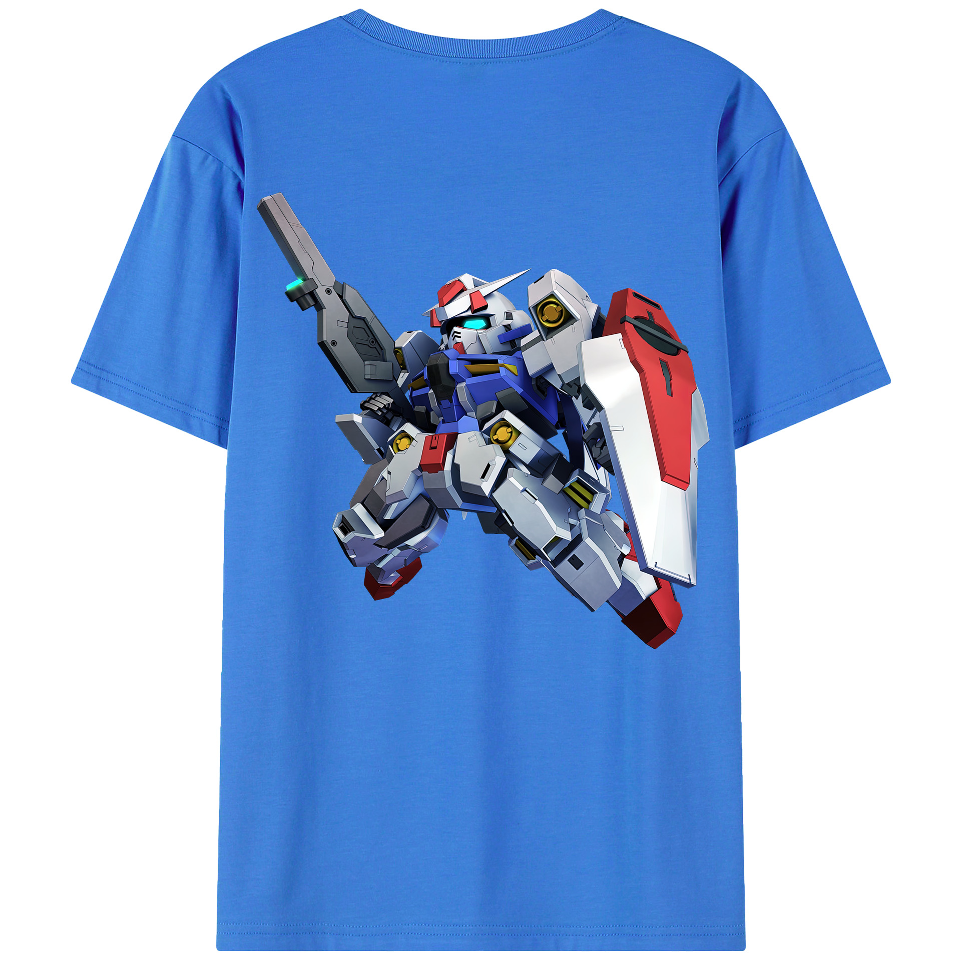 （画像用） 機動戦士ガンダム Mobile Suit Gundam 綿100％ メンズ半袖Tシャツ（バックプリント） 通気性