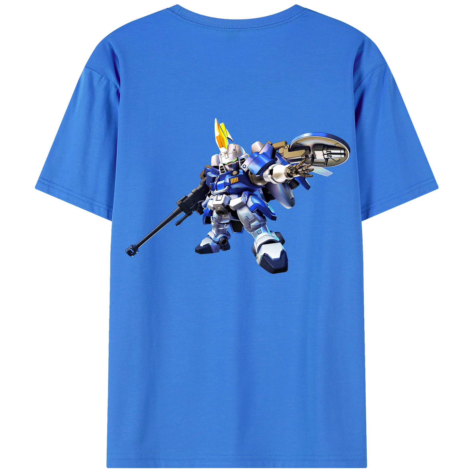 （画像用） 機動戦士ガンダム Mobile Suit Gundam 綿100％ メンズ半袖Tシャツ（バックプリント） 通気性