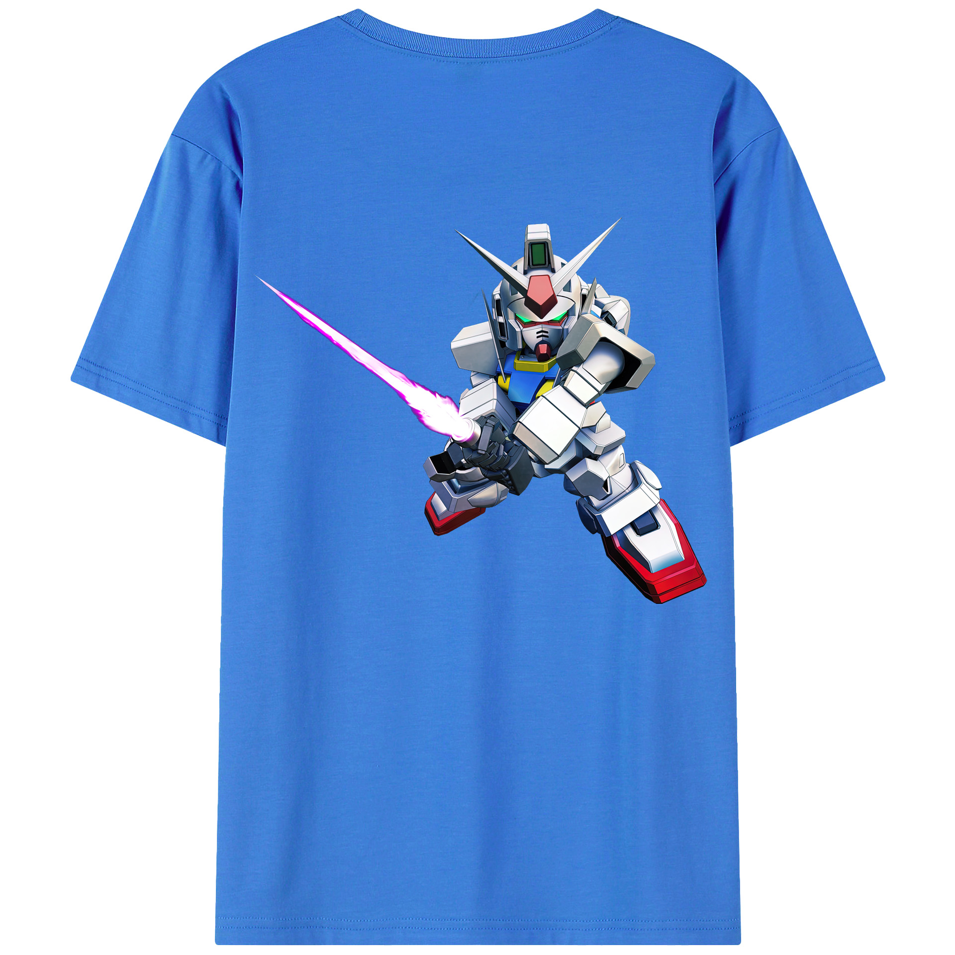 （画像用） 機動戦士ガンダム Mobile Suit Gundam 綿100％ メンズ半袖Tシャツ（バックプリント） 通気性