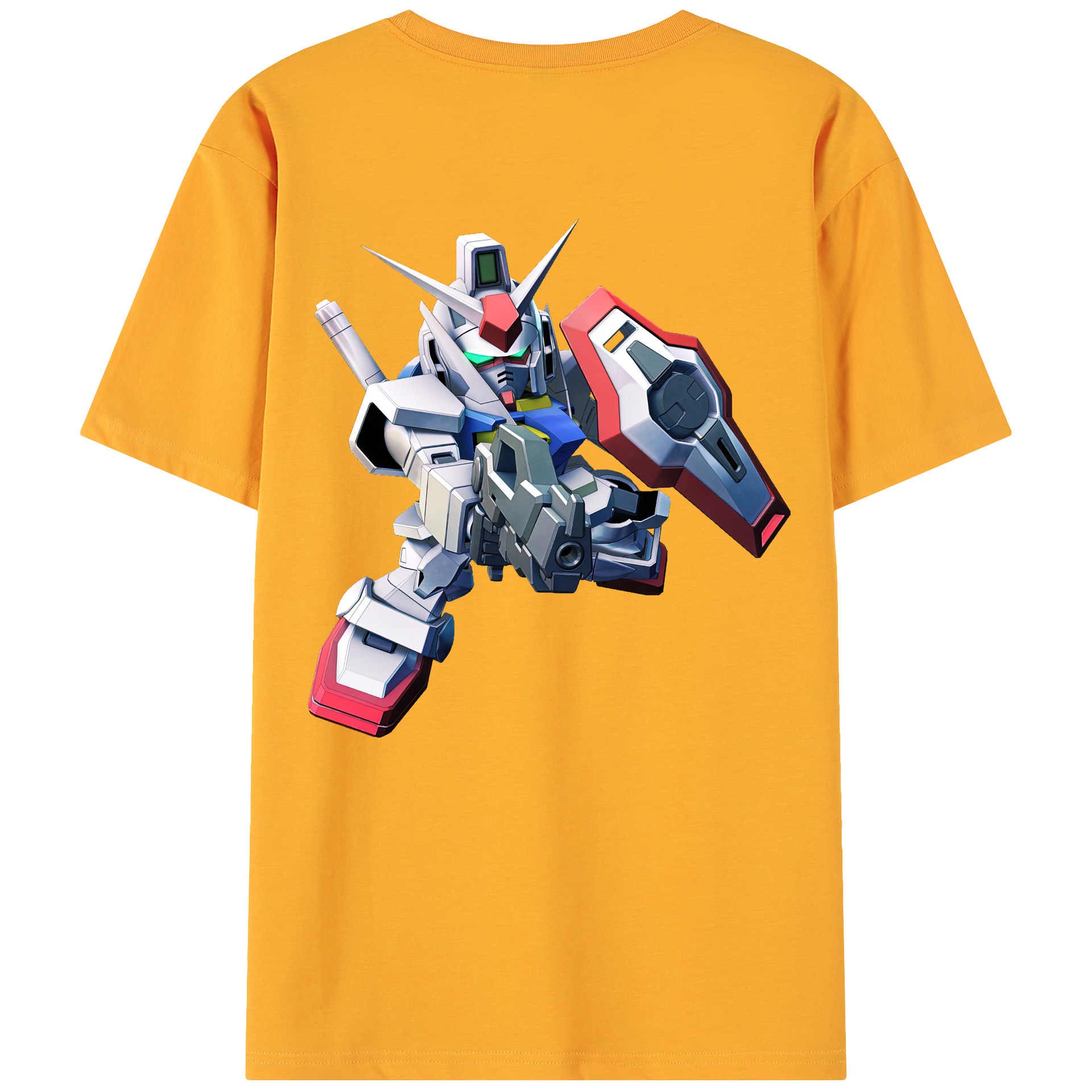 （画像用） 機動戦士ガンダム Mobile Suit Gundam 綿100％ メンズ半袖Tシャツ（バックプリント） 通気性