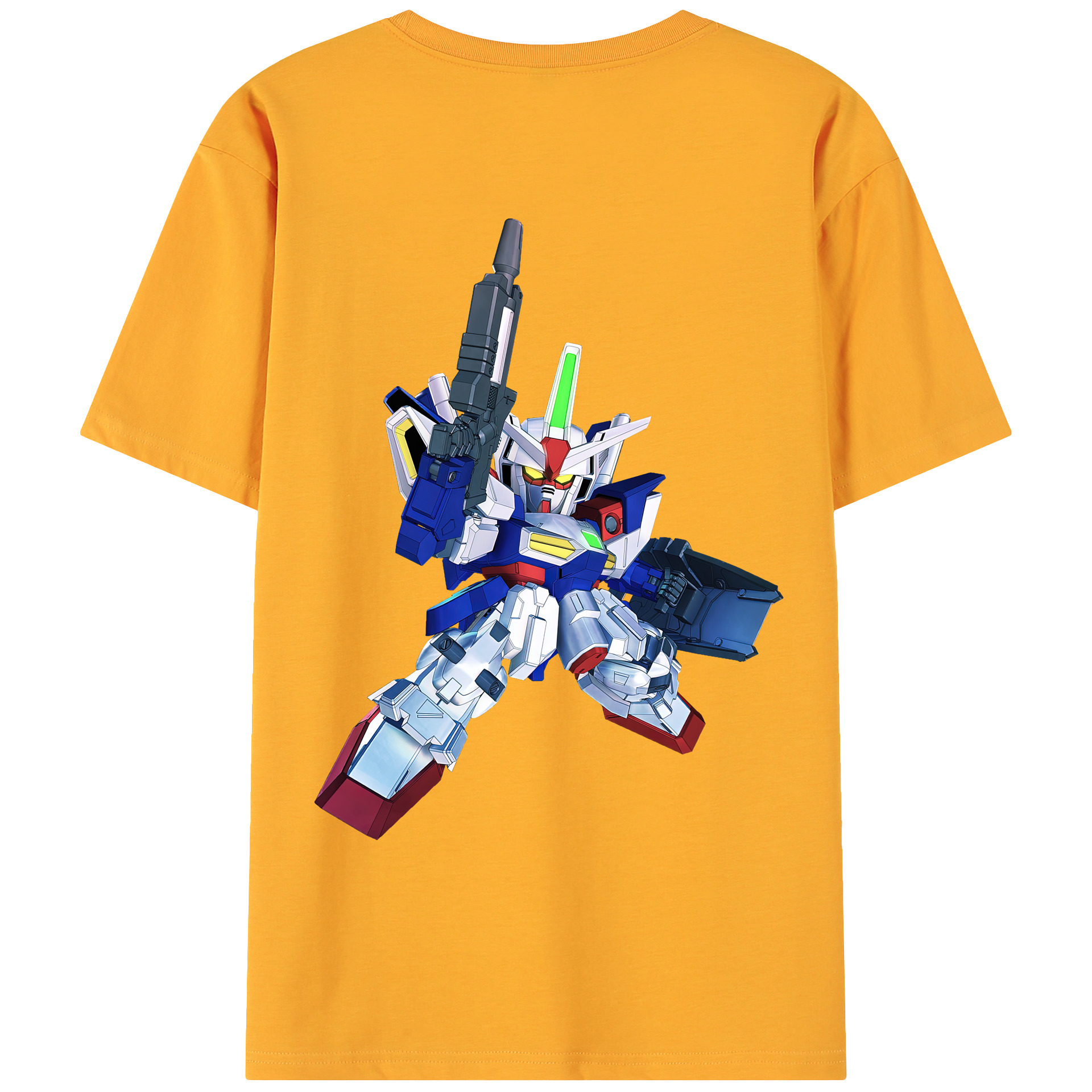 （画像用） 機動戦士ガンダム Mobile Suit Gundam 綿100％ メンズ半袖Tシャツ（バックプリント） 通気性