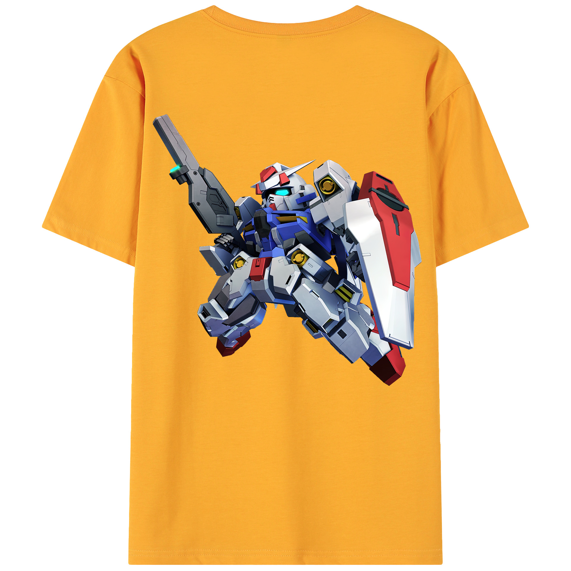 （画像用） 機動戦士ガンダム Mobile Suit Gundam 綿100％ メンズ半袖Tシャツ（バックプリント） 通気性