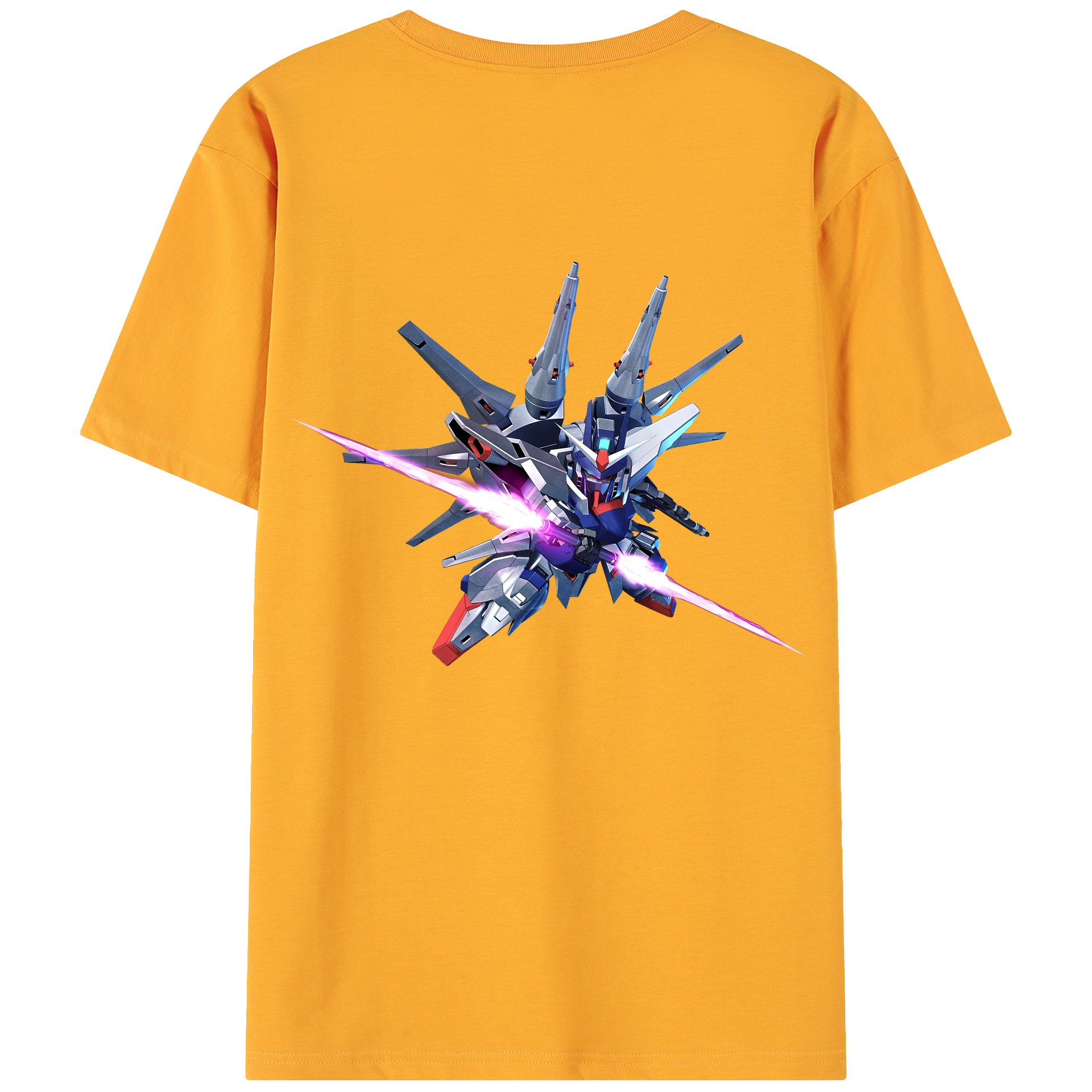 （画像用） 機動戦士ガンダム Mobile Suit Gundam 綿100％ メンズ半袖Tシャツ（バックプリント） 通気性