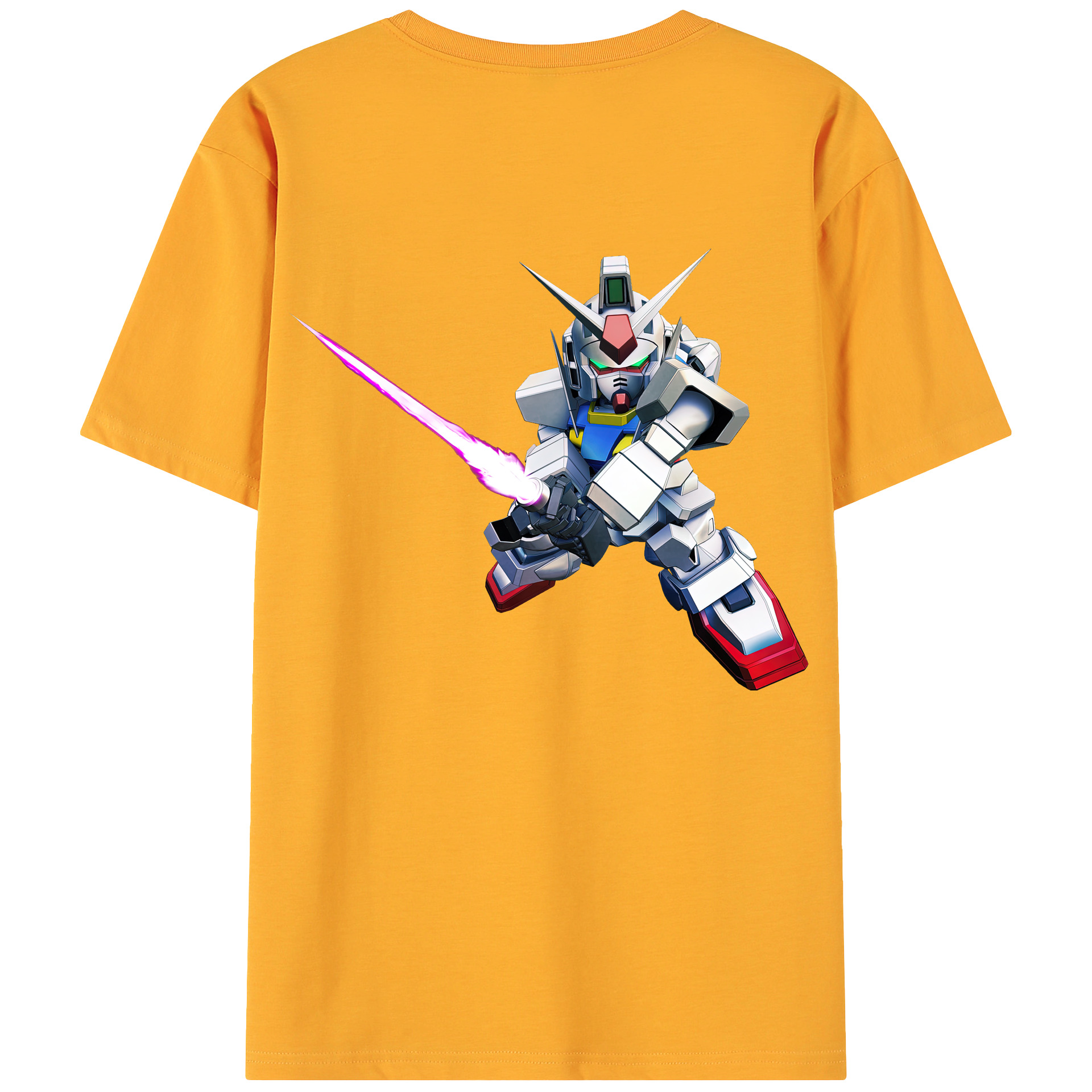 （画像用） 機動戦士ガンダム Mobile Suit Gundam 綿100％ メンズ半袖Tシャツ（バックプリント） 通気性