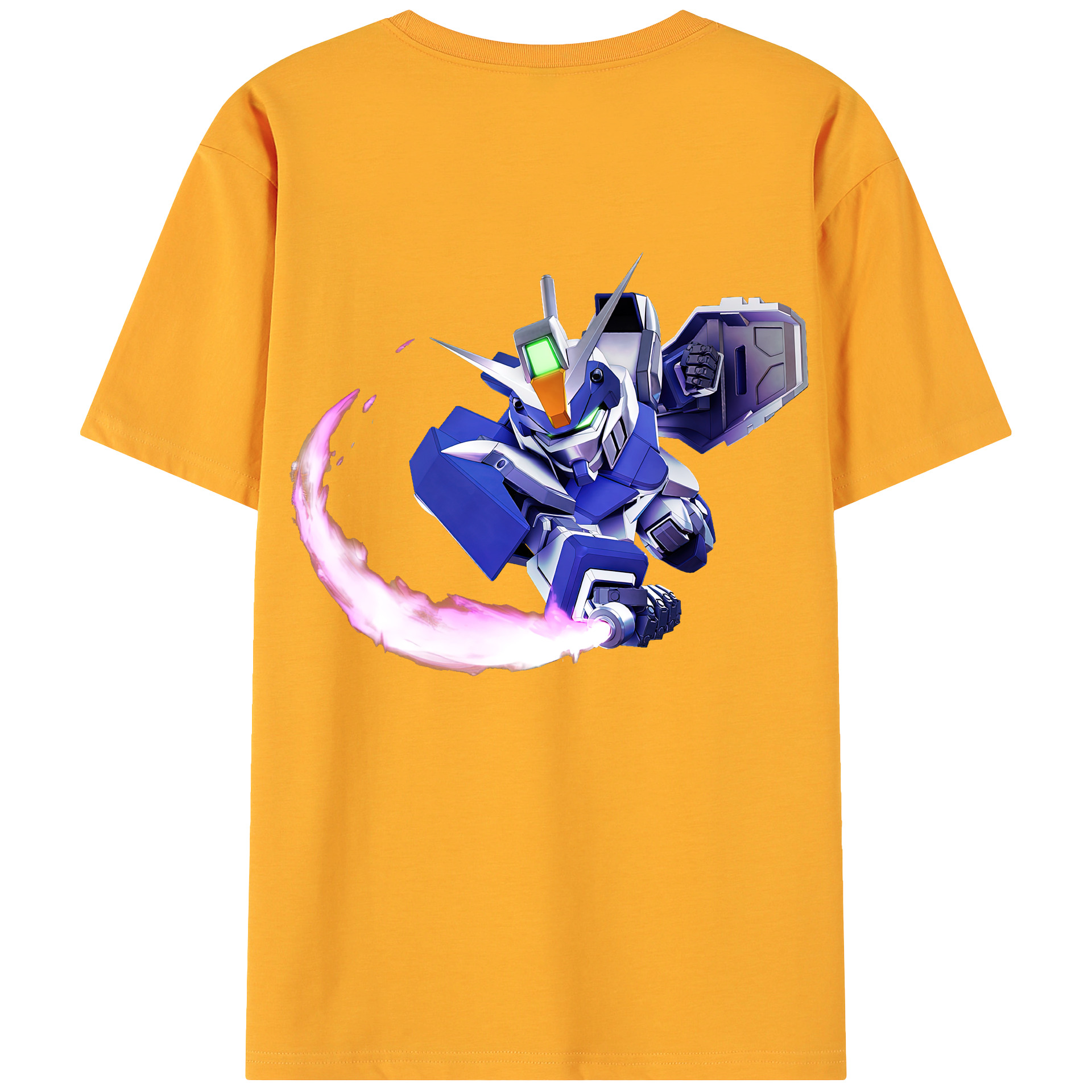 （画像用） 機動戦士ガンダム Mobile Suit Gundam 綿100％ メンズ半袖Tシャツ（バックプリント） 通気性