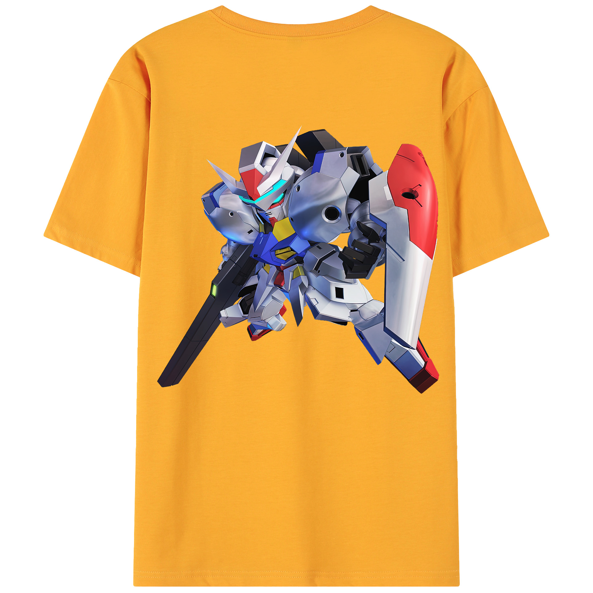 （画像用） 機動戦士ガンダム Mobile Suit Gundam 綿100％ メンズ半袖Tシャツ（バックプリント） 通気性