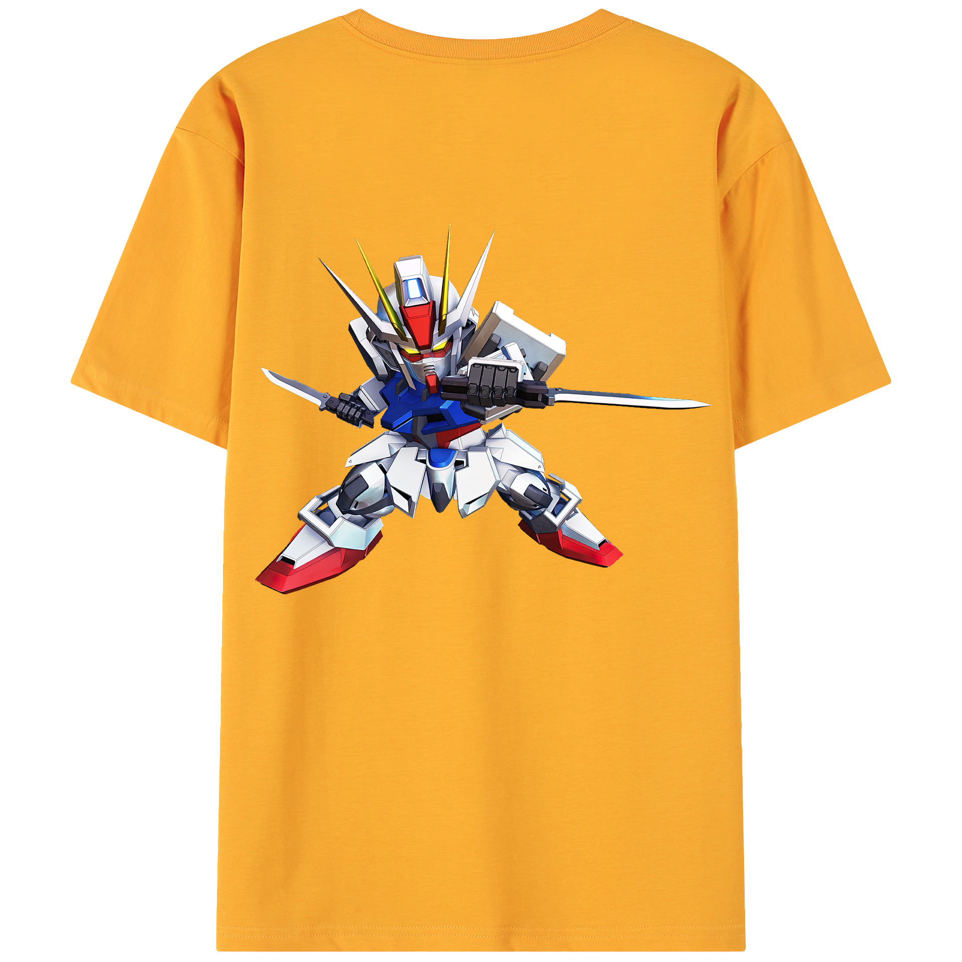 （画像用） 機動戦士ガンダム Mobile Suit Gundam 綿100％ メンズ半袖Tシャツ（バックプリント） 通気性
