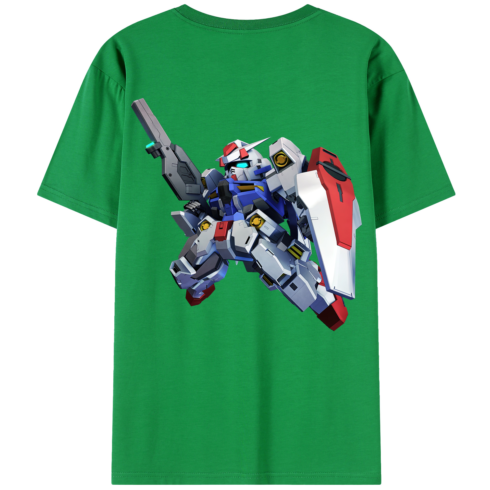 （画像用） 機動戦士ガンダム Mobile Suit Gundam 綿100％ メンズ半袖Tシャツ（バックプリント） 通気性