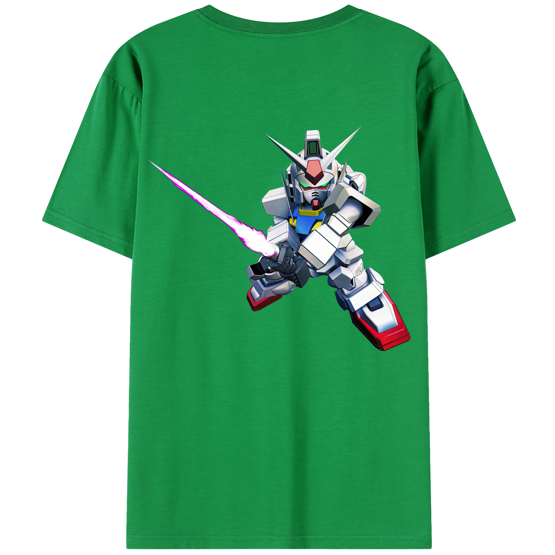 （画像用） 機動戦士ガンダム Mobile Suit Gundam 綿100％ メンズ半袖Tシャツ（バックプリント） 通気性