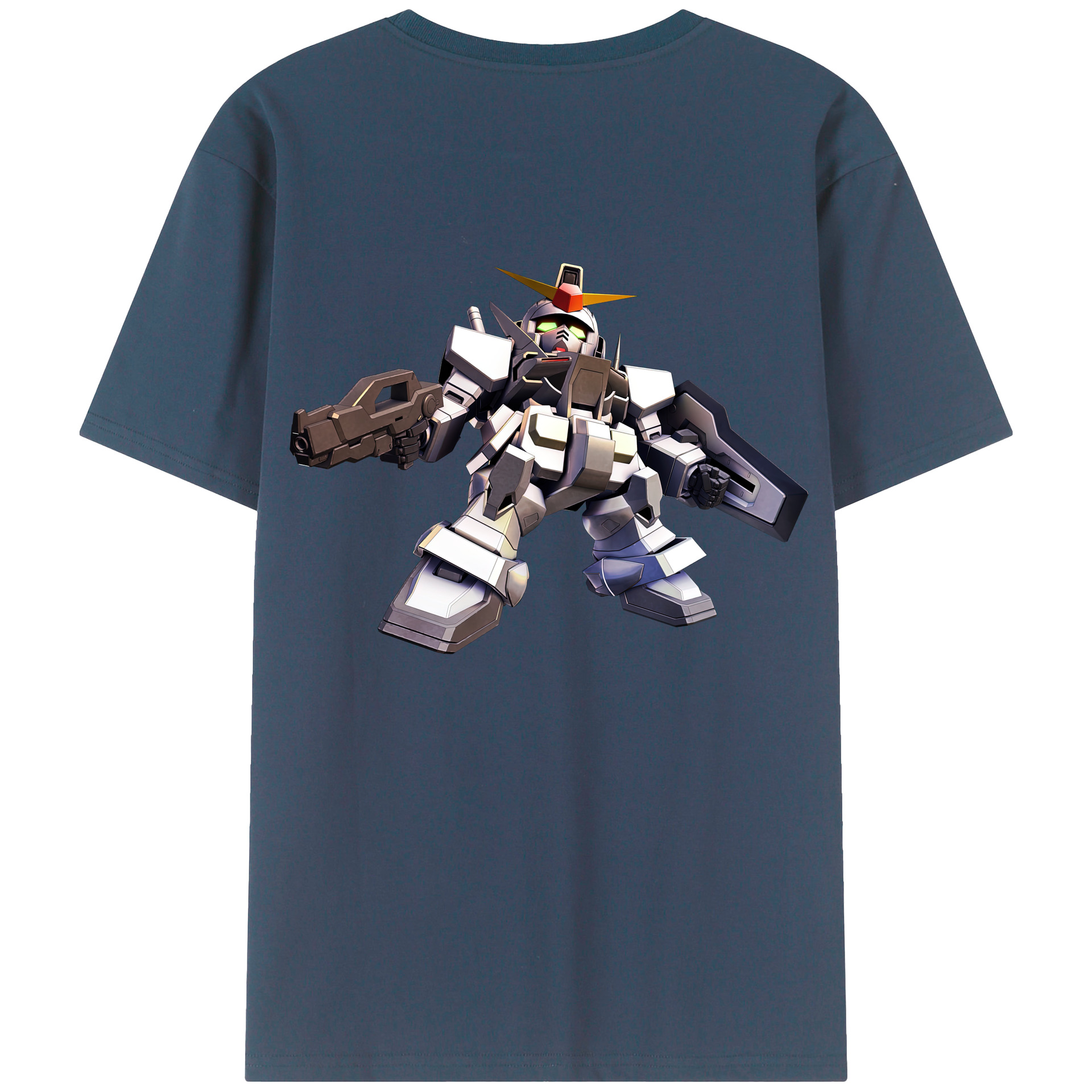 （画像用） 機動戦士ガンダム Mobile Suit Gundam 綿100％ メンズ半袖Tシャツ（バックプリント） 通気性