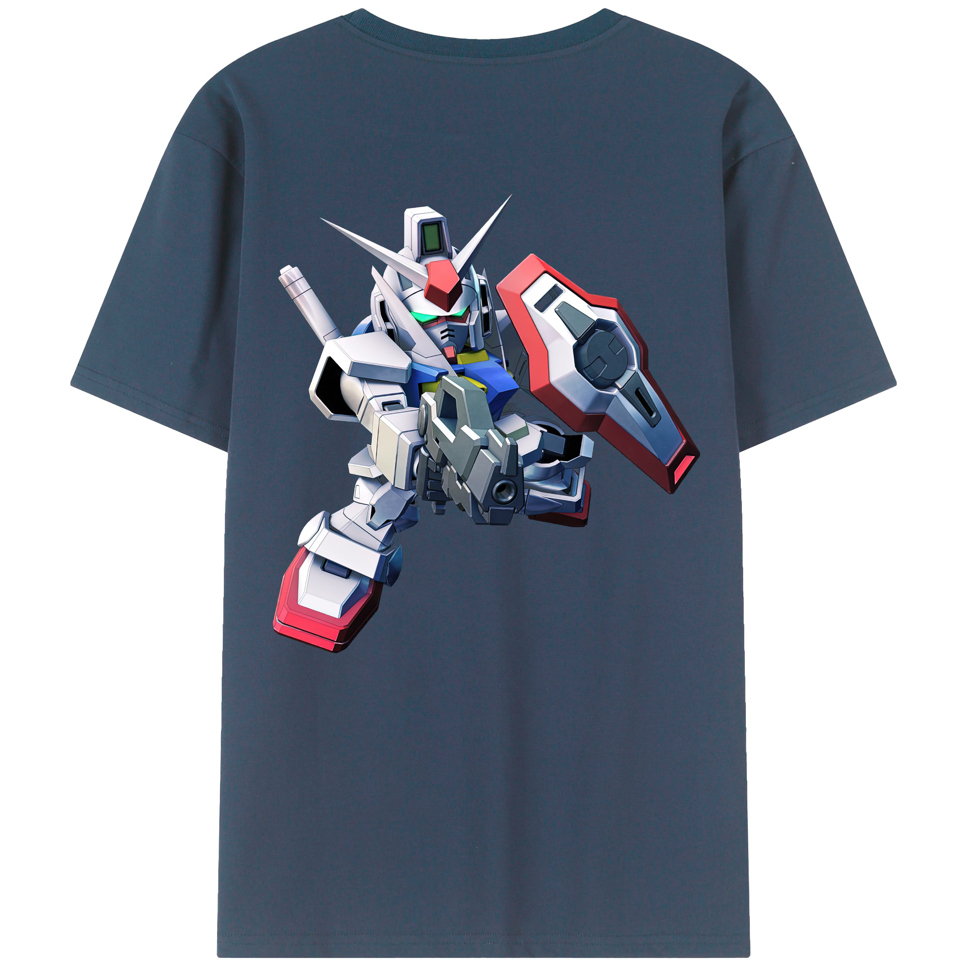 （画像用） 機動戦士ガンダム Mobile Suit Gundam 綿100％ メンズ半袖Tシャツ（バックプリント） 通気性